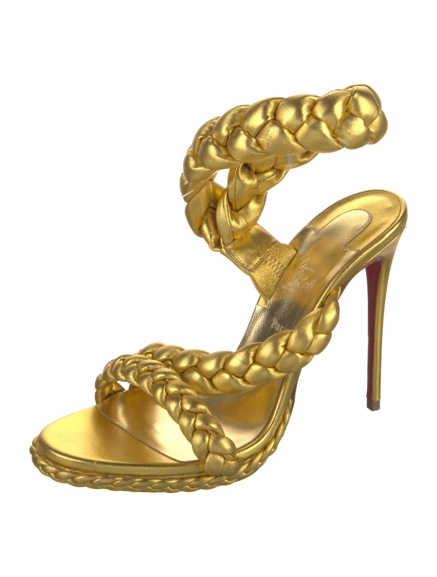 Christian Louboutin Leather Braided Accents Sandals