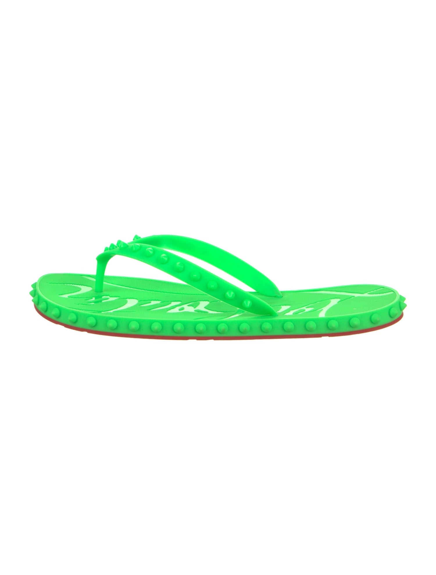 Christian Louboutin Rubber Studded Accents Flip Flops