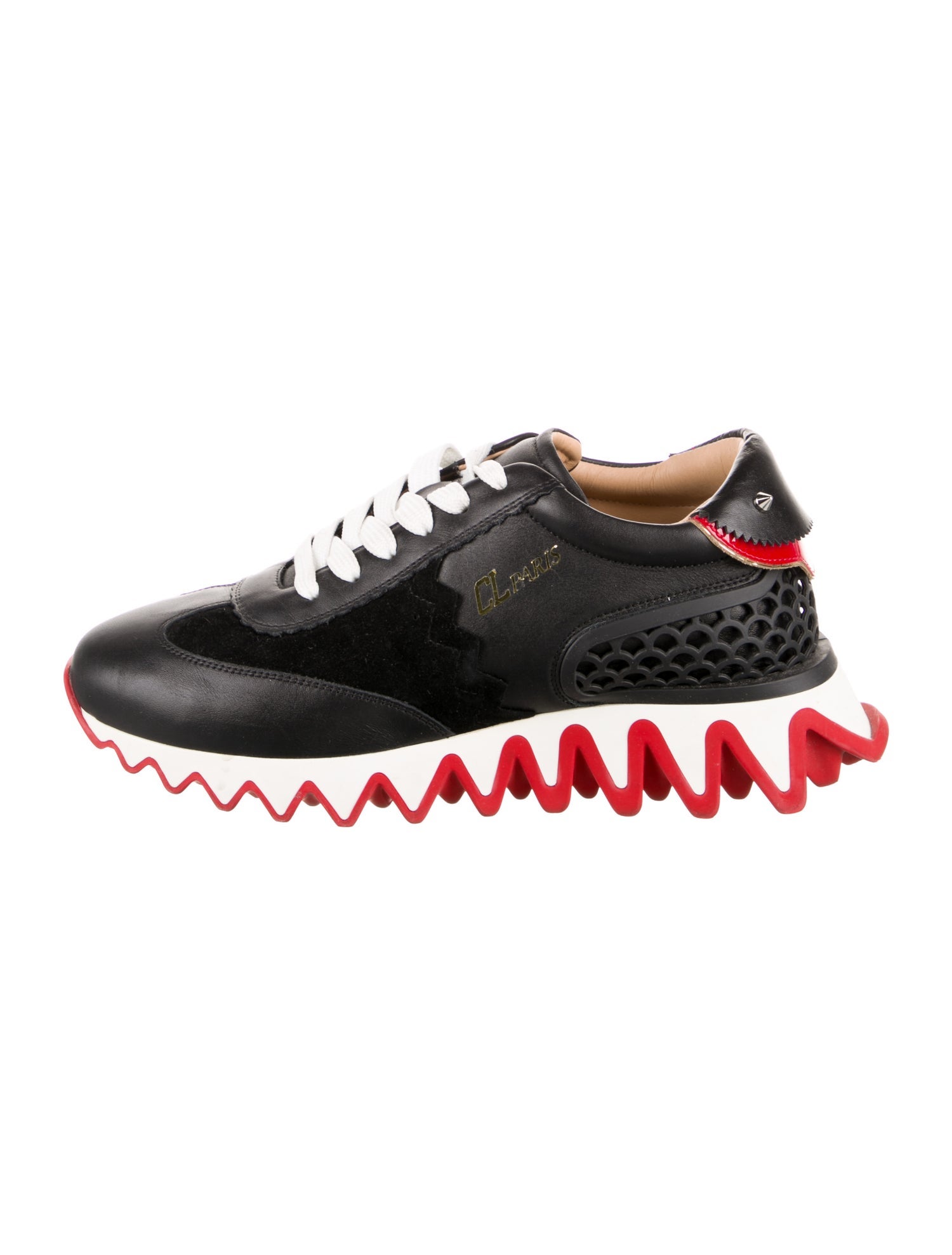 Christian Louboutin Rockstud Accents Leather Sneakers