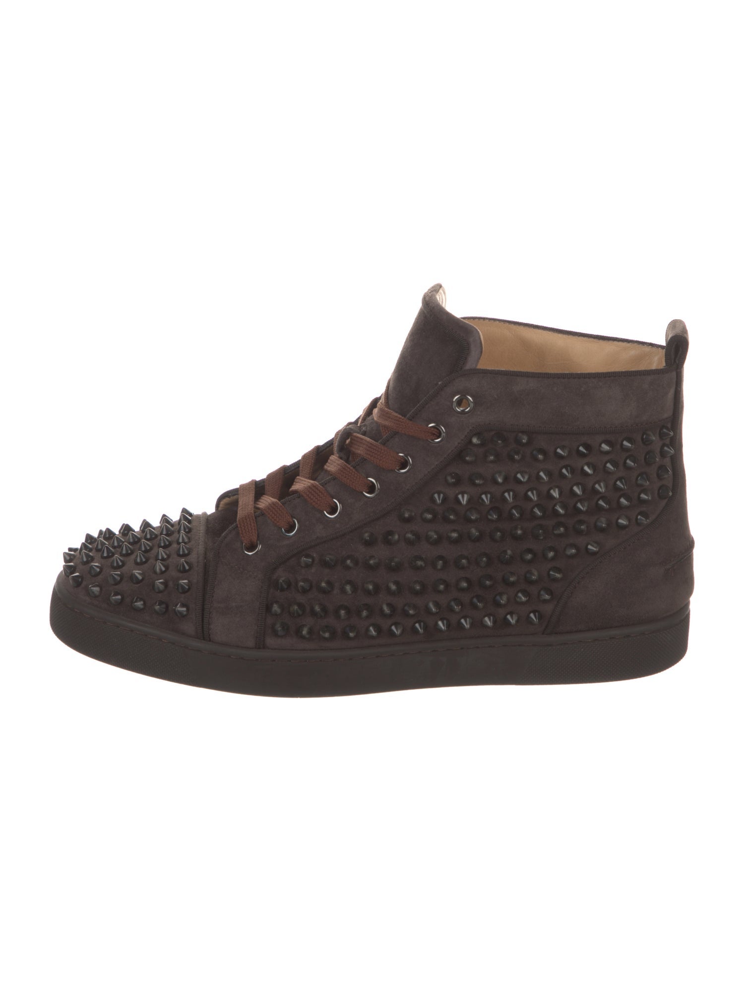 Christian Louboutin Spike Accents Suede Sneakers