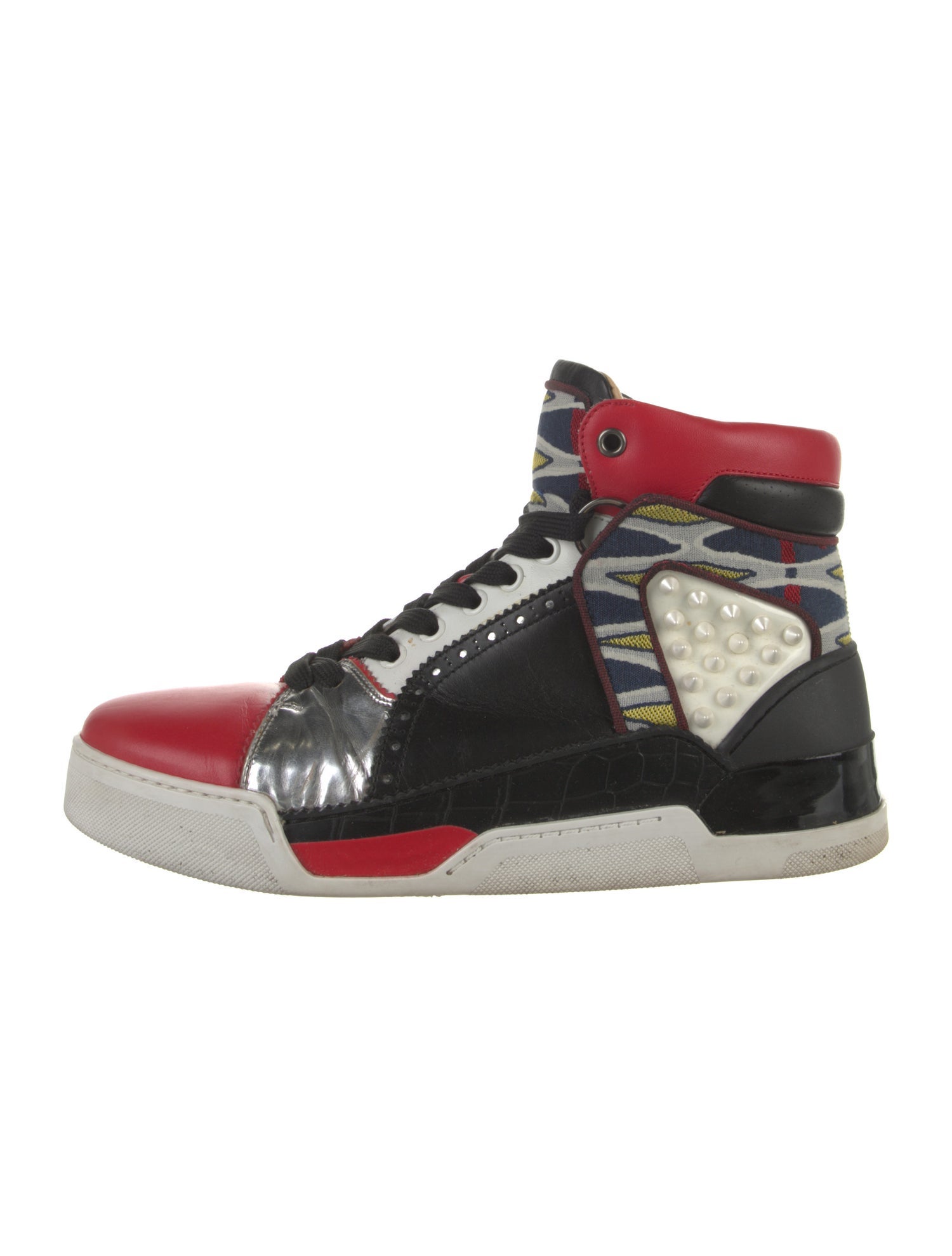 Christian Louboutin Spike Accents Leather Sneakers