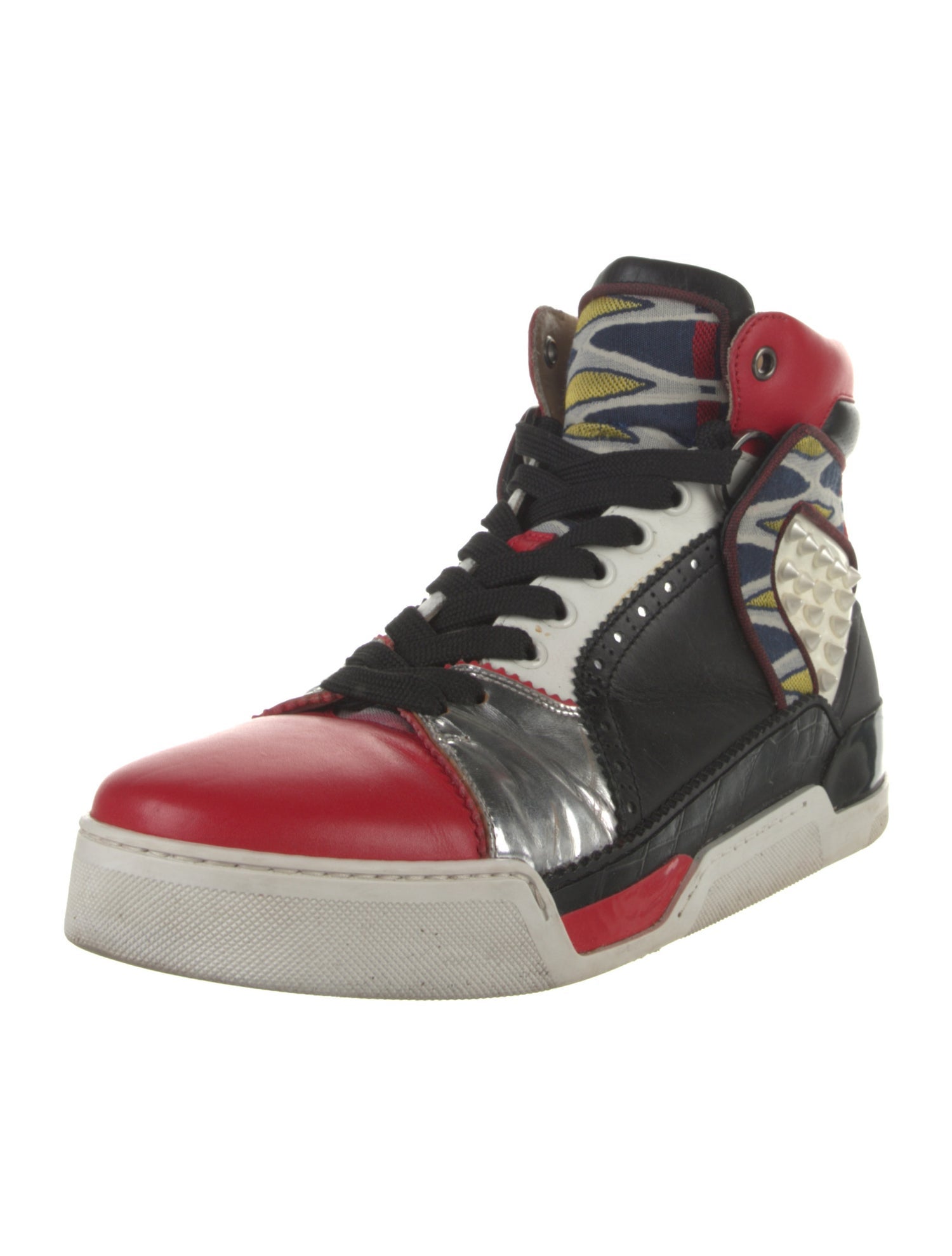 Christian Louboutin Spike Accents Leather Sneakers