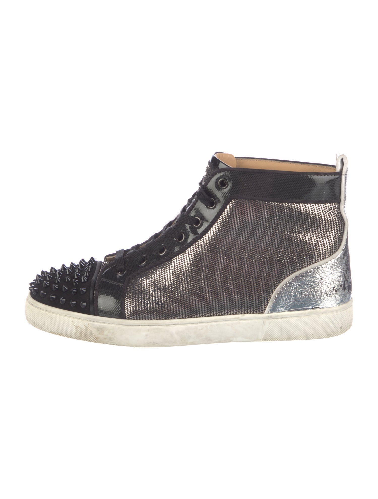 Christian Louboutin Spike Accents Leather Sneakers