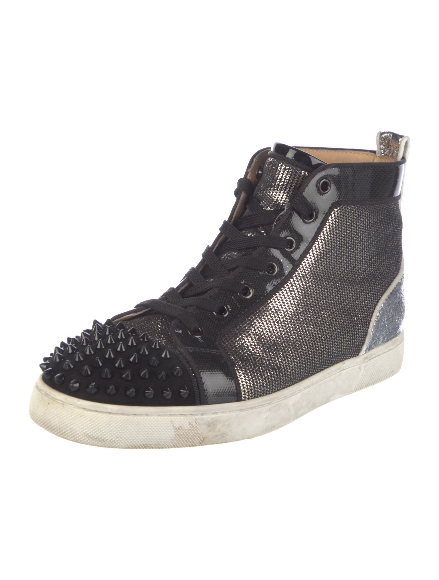Christian Louboutin Spike Accents Leather Sneakers