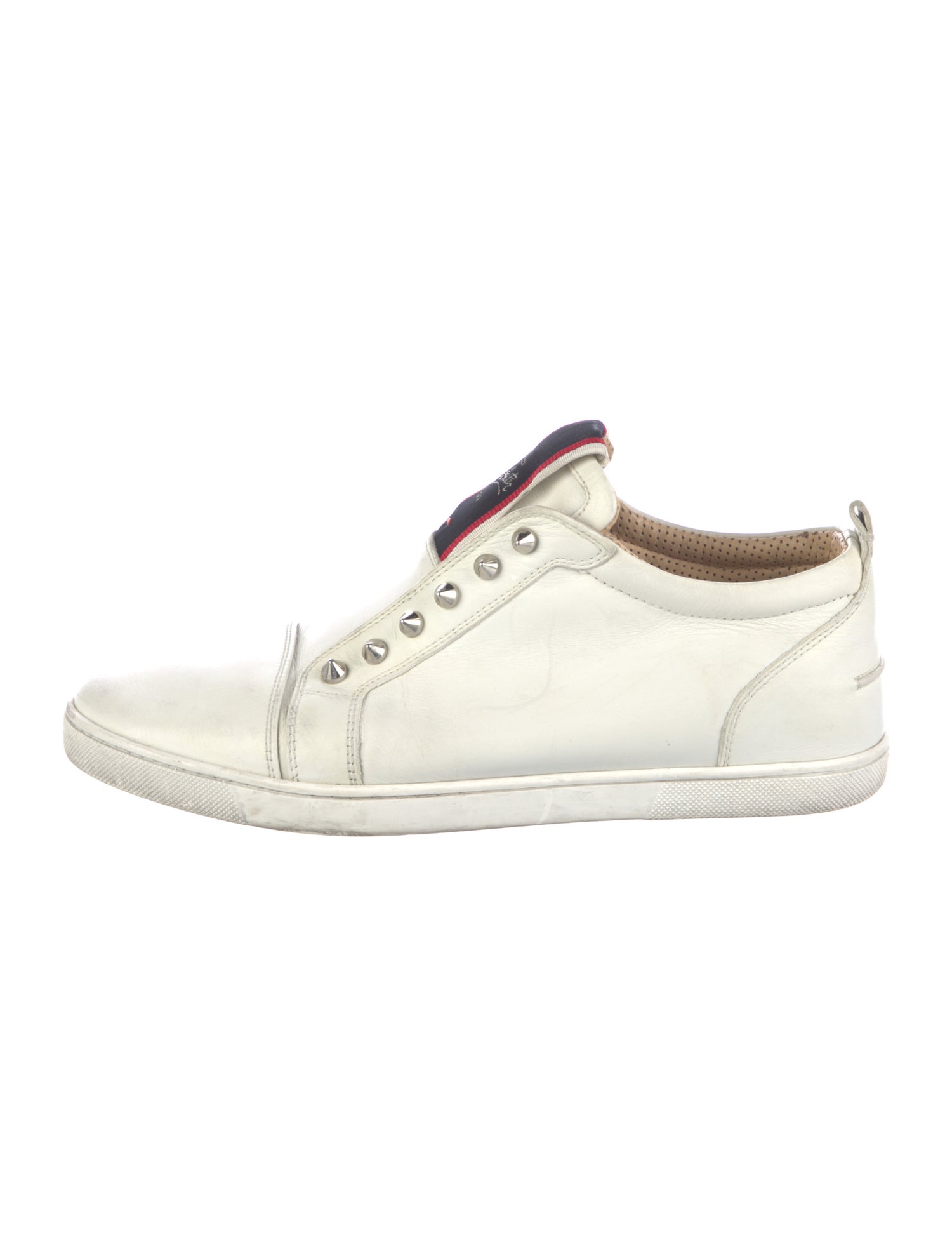 Christian Louboutin Spike Accents Leather Sneakers