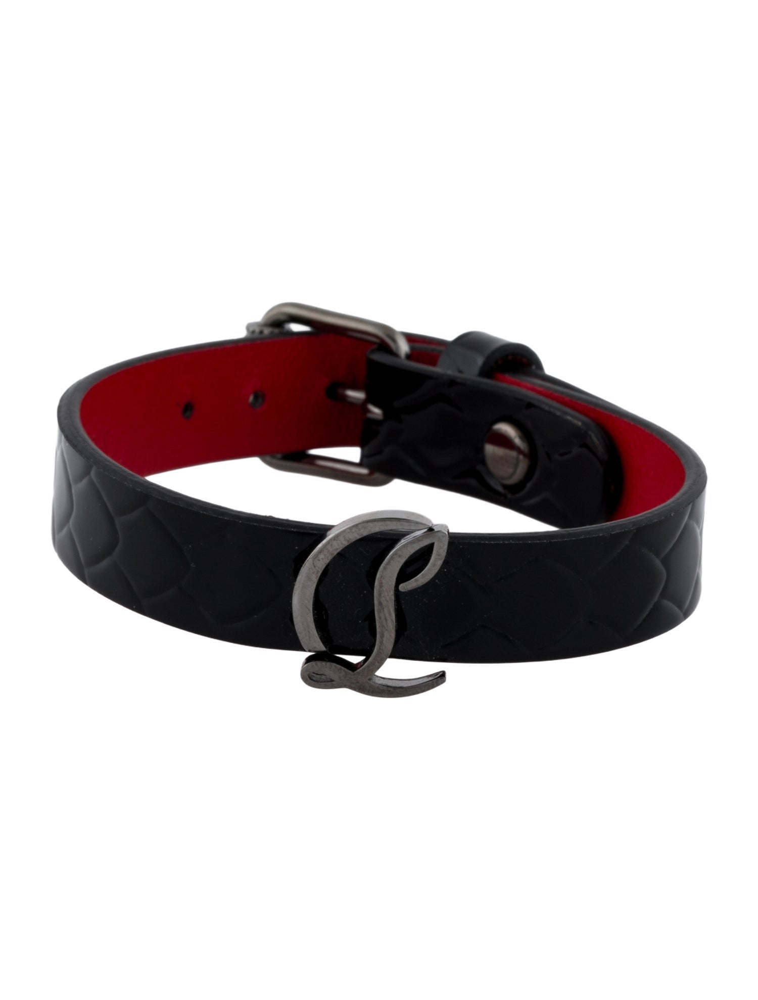 Christian Louboutin Leather CL Logo Wrap Bracelet