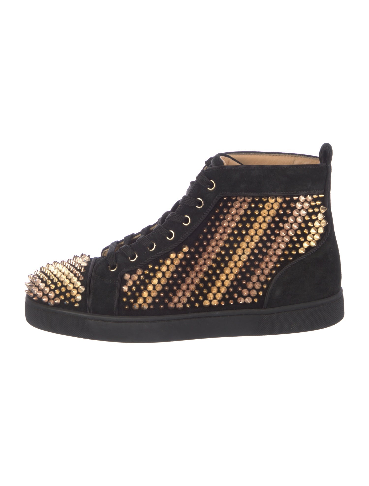 Christian Louboutin Spike Accents Suede Sneakers