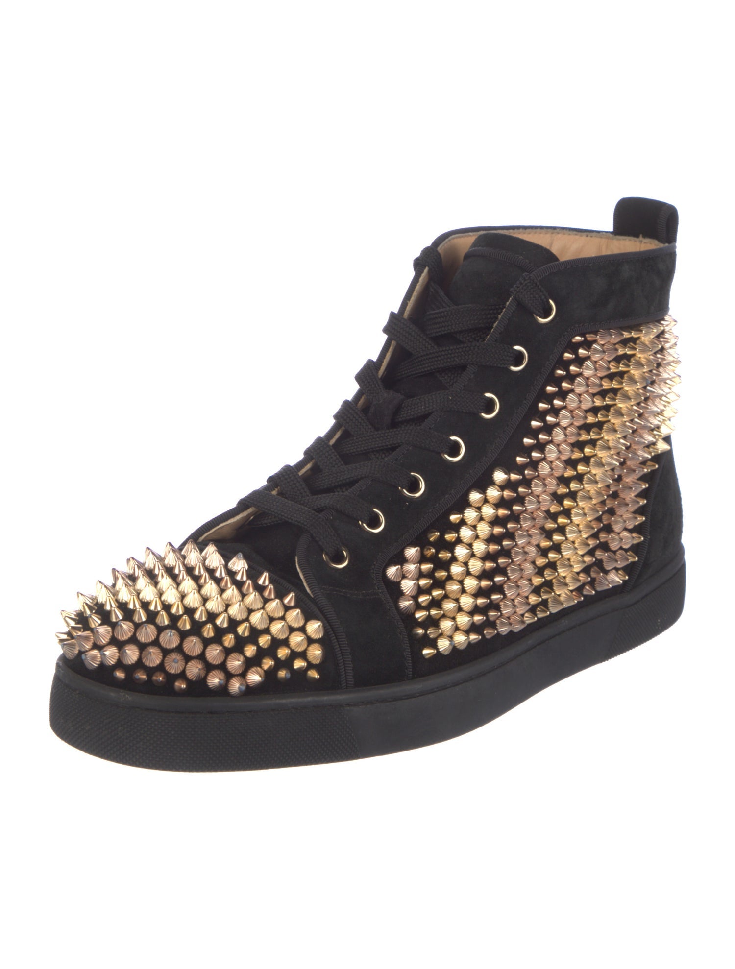 Christian Louboutin Spike Accents Suede Sneakers