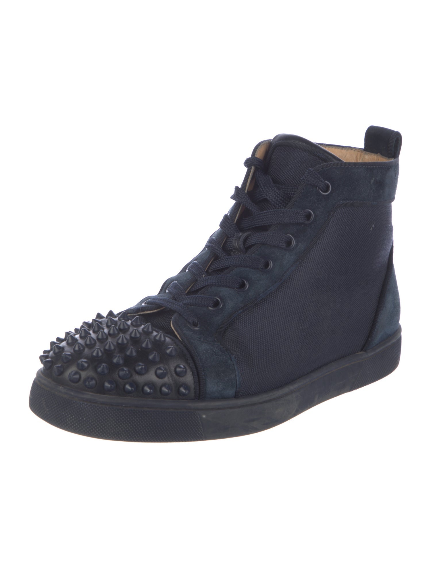 Christian Louboutin Spike Accents Suede Sneakers