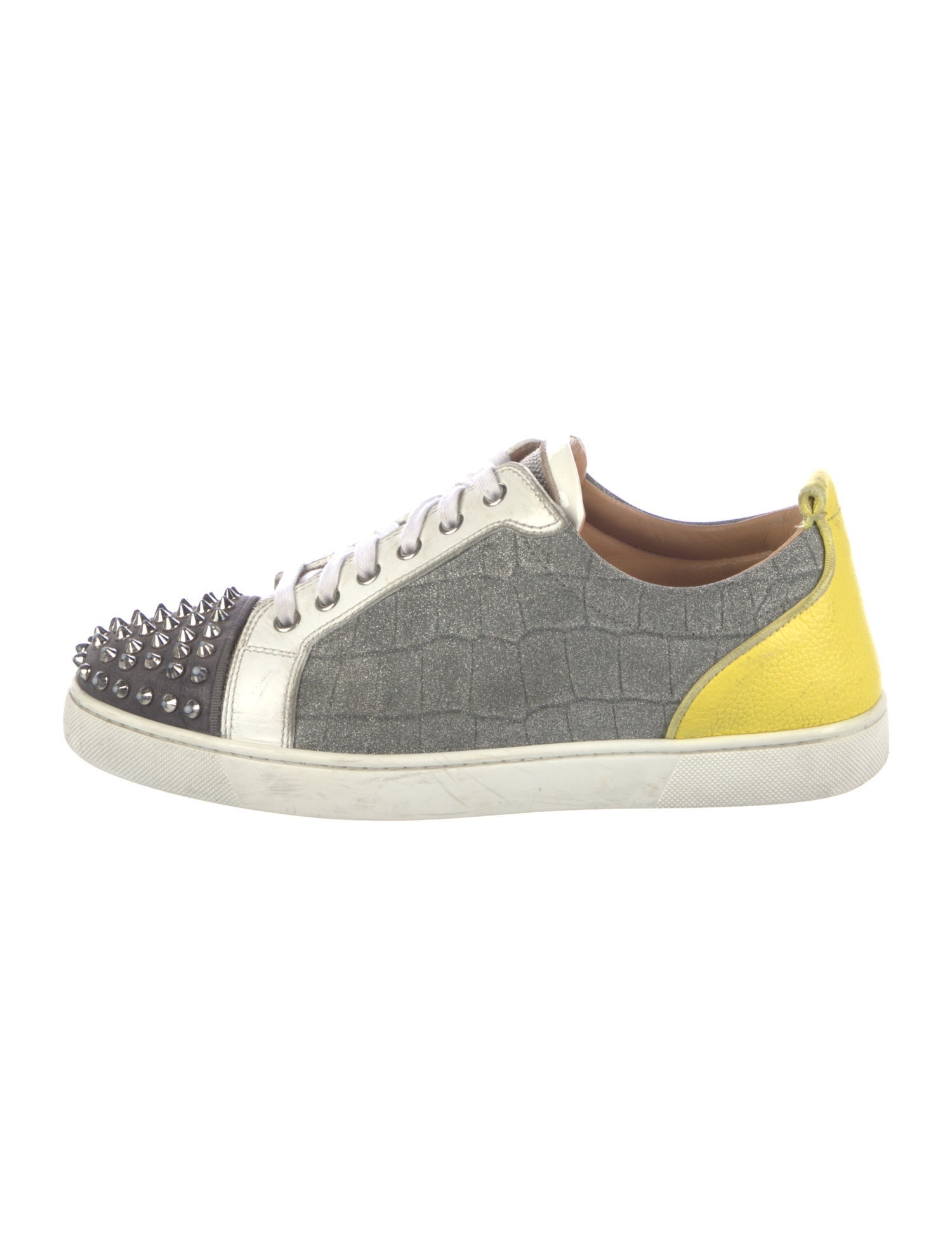 Christian Louboutin Spike Accents Leather Sneakers