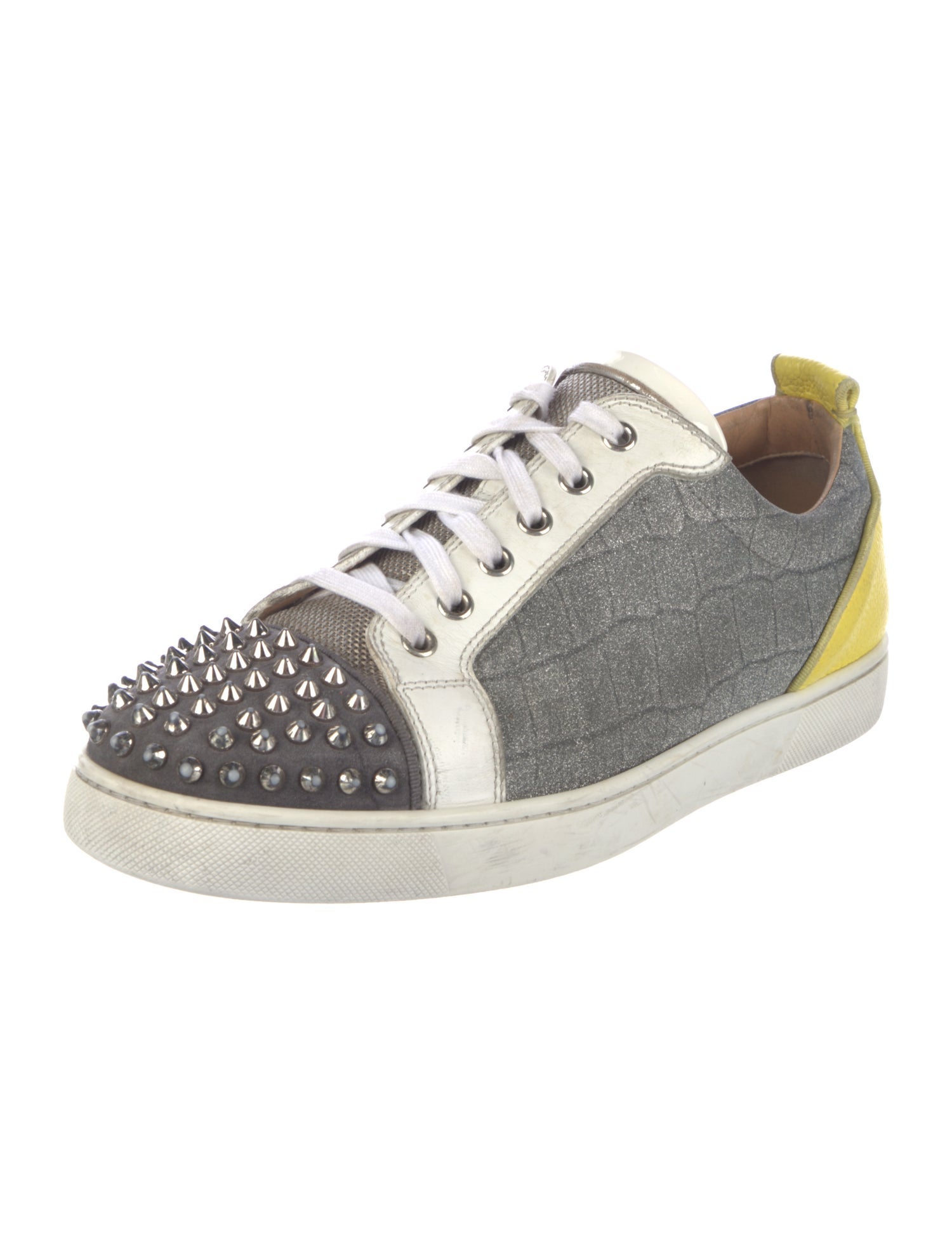 Christian Louboutin Spike Accents Leather Sneakers