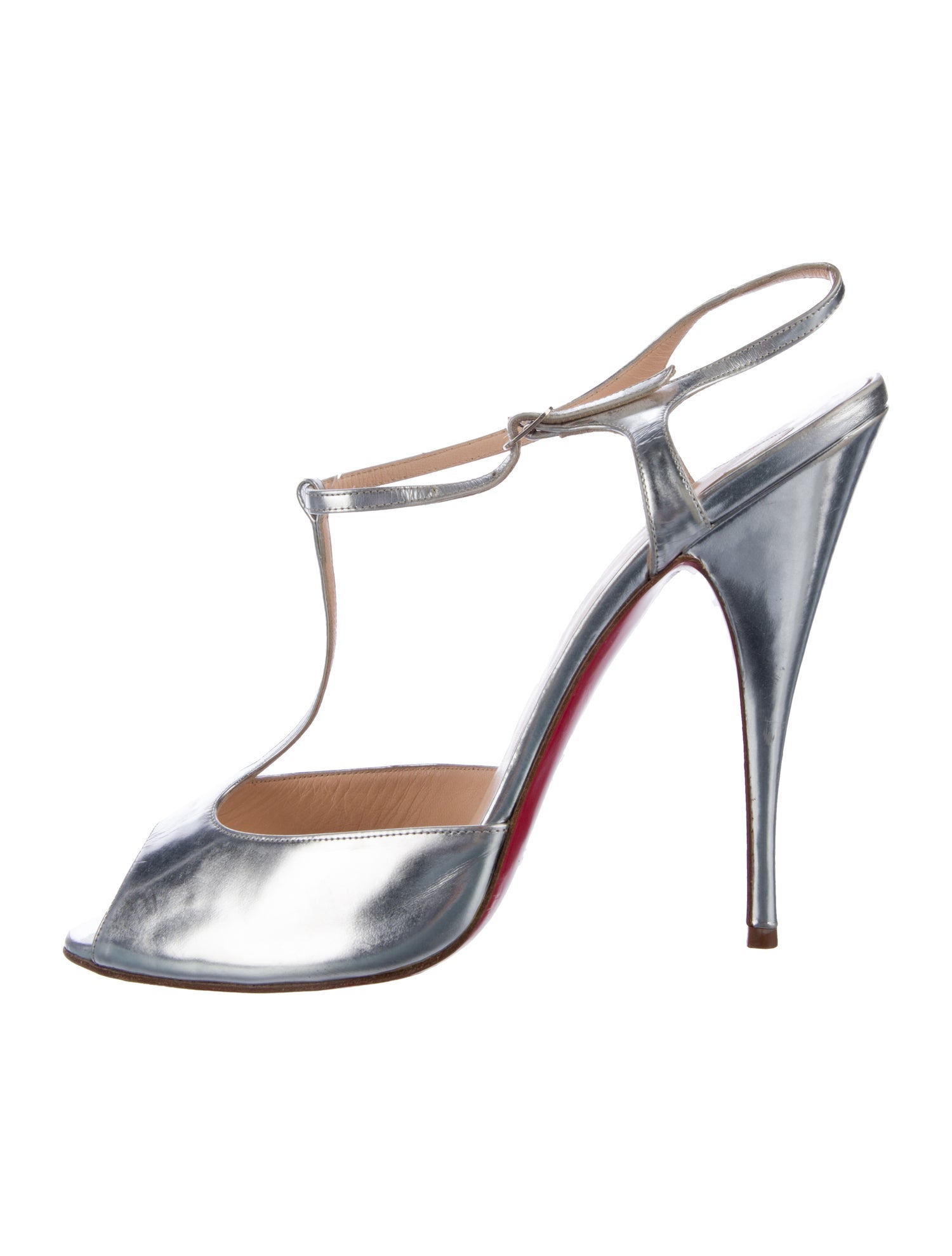 Christian Louboutin Patent Leather T-Strap Pumps