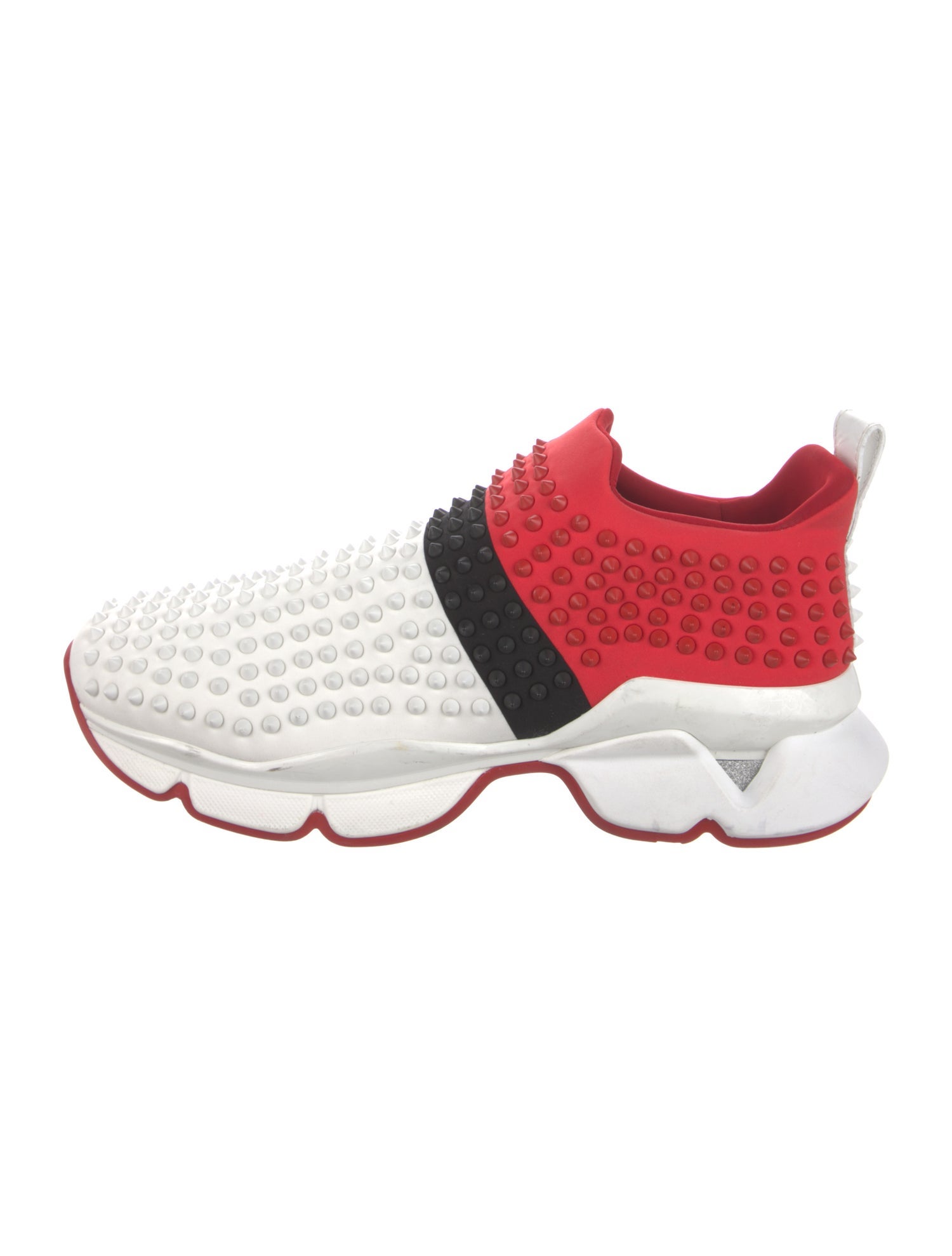 Christian Louboutin Neoprene Colorblock Pattern Sneakers