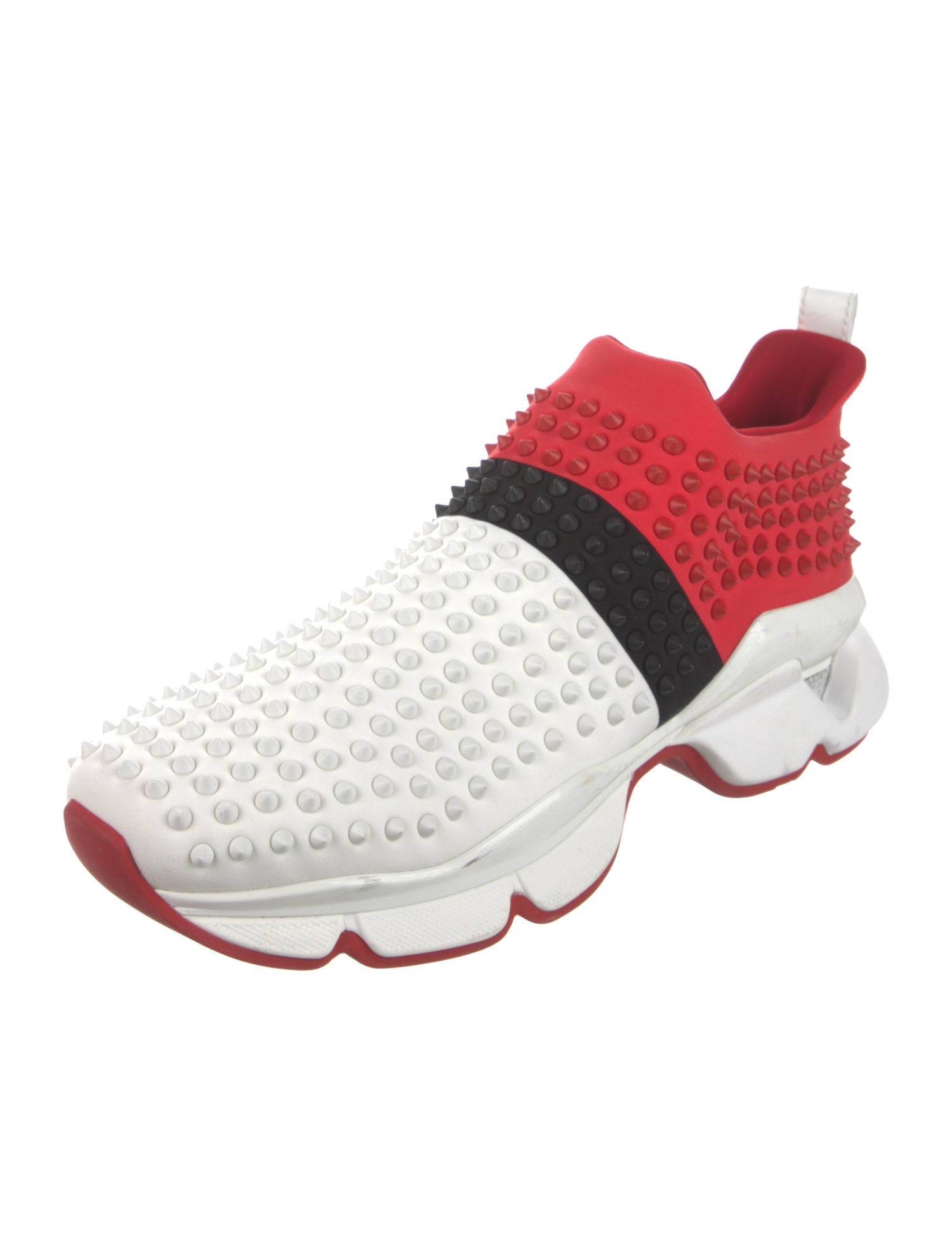 Christian Louboutin Neoprene Colorblock Pattern Sneakers