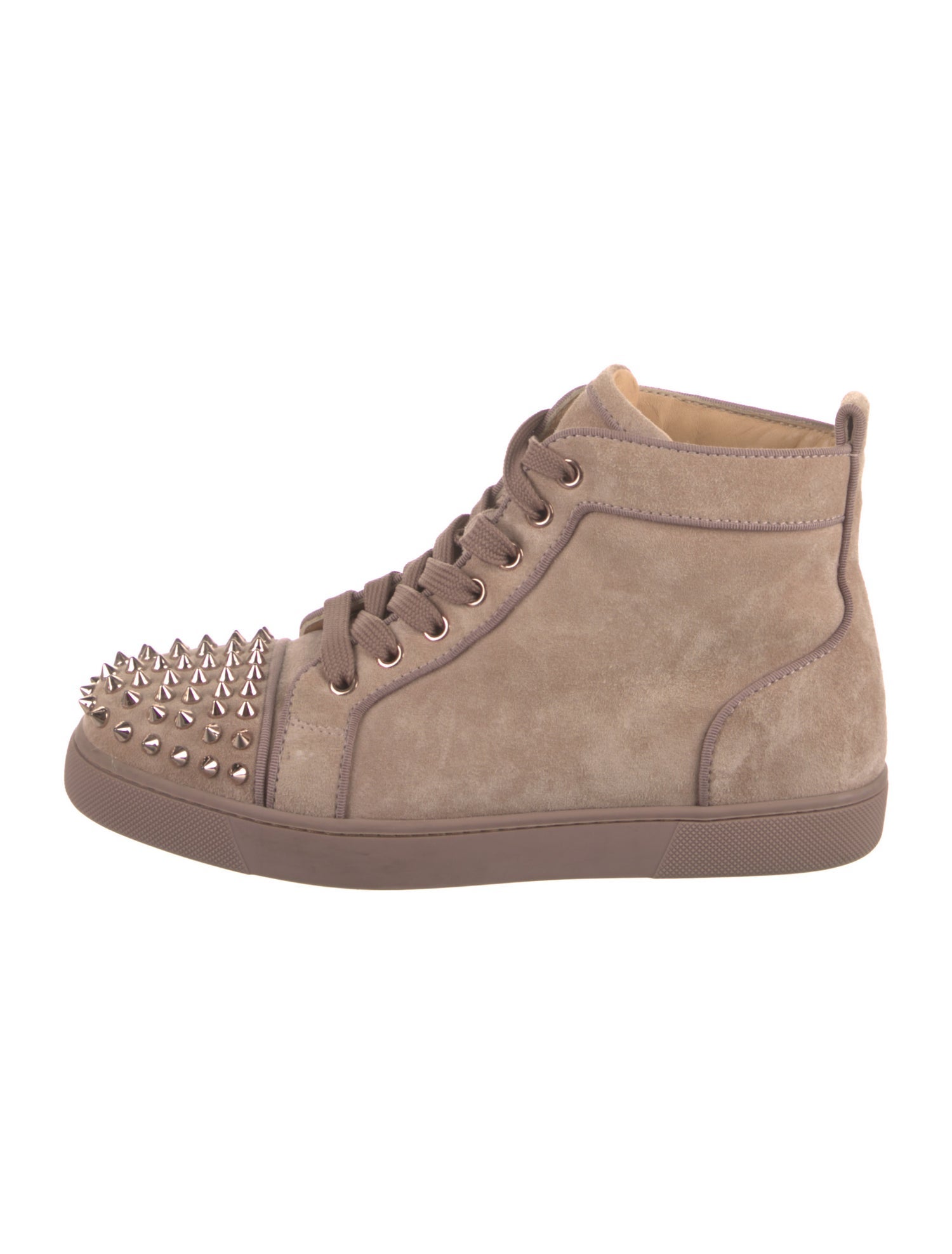 Christian Louboutin Rockstud Accents Suede Sneakers