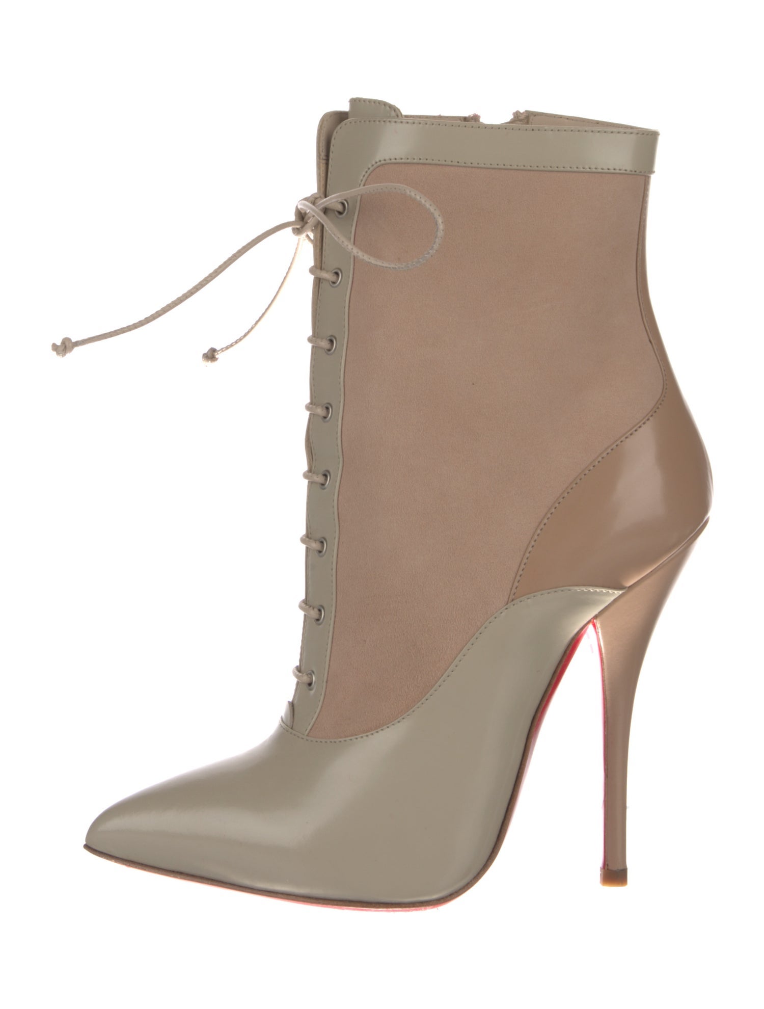 Christian Louboutin Patent Leather Lace-Up Boots