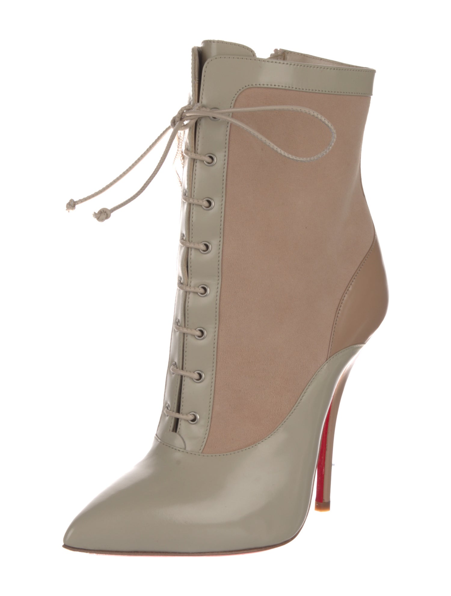 Christian Louboutin Patent Leather Lace-Up Boots