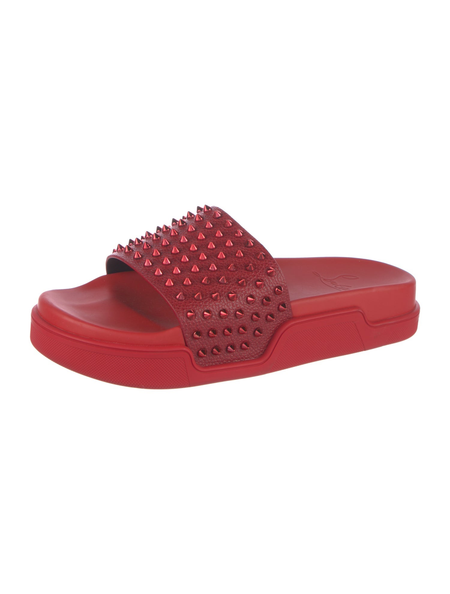 Christian Louboutin Spike Accents Rubber Slides
