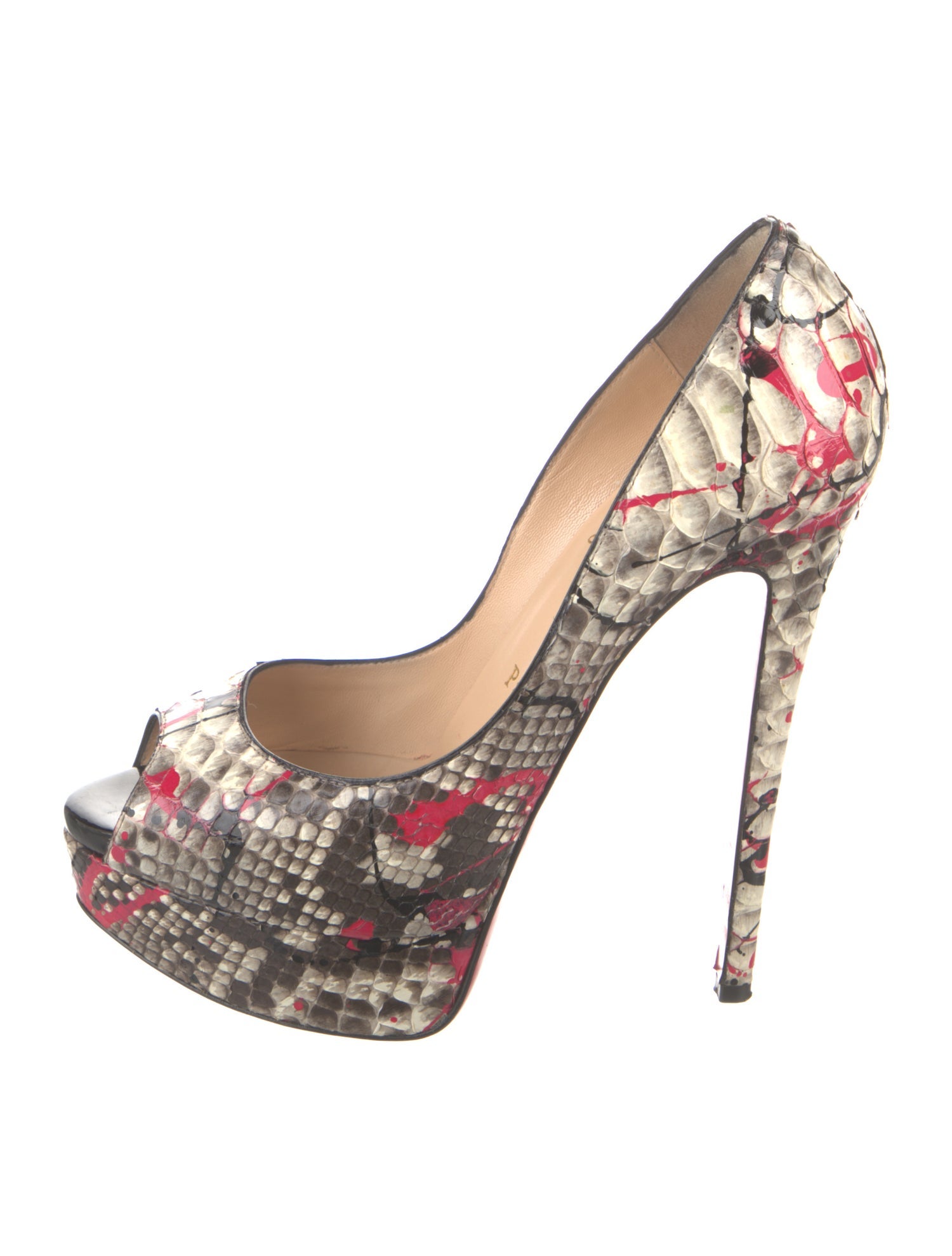 Christian Louboutin Snakeskin Animal Print Pumps