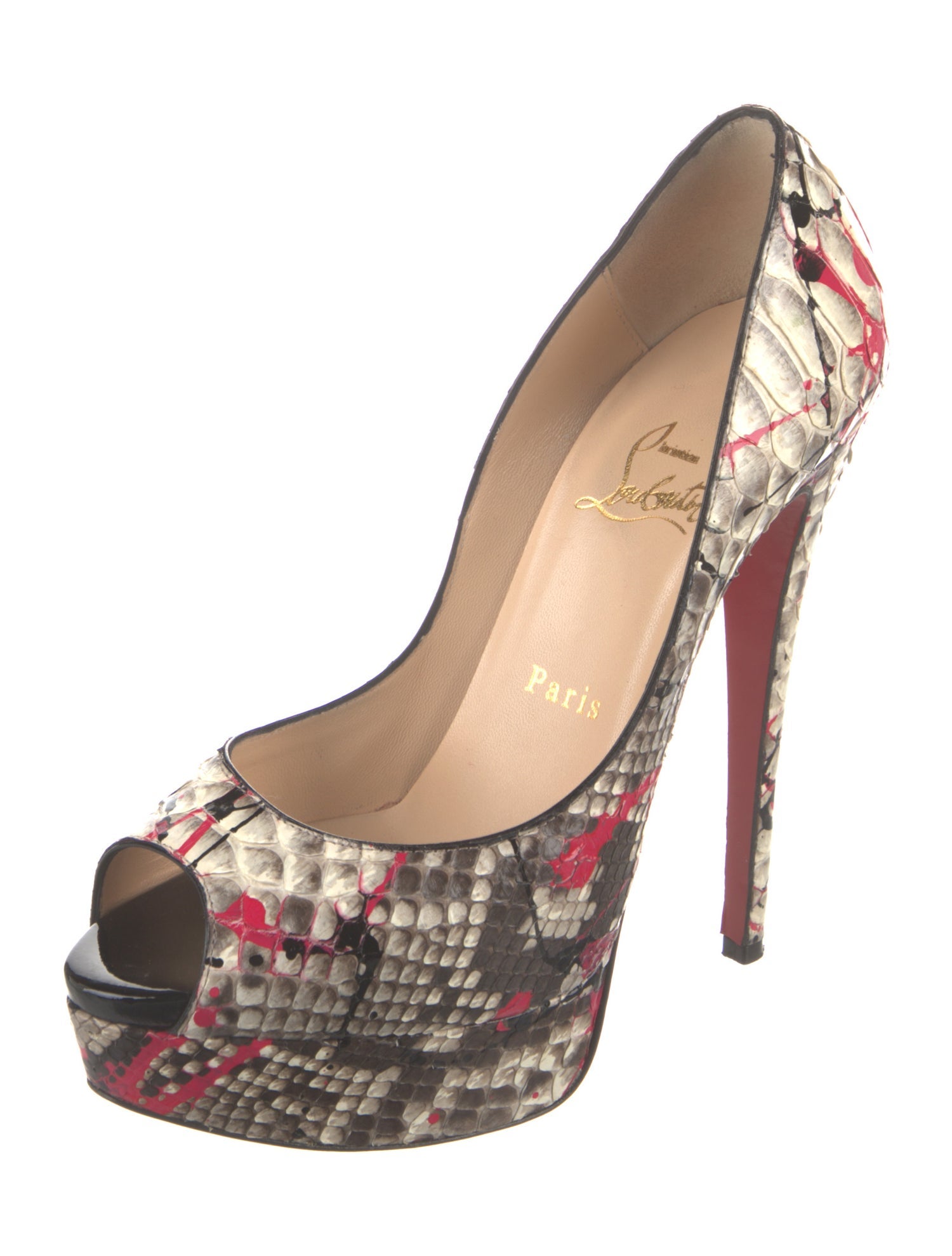Christian Louboutin Snakeskin Animal Print Pumps
