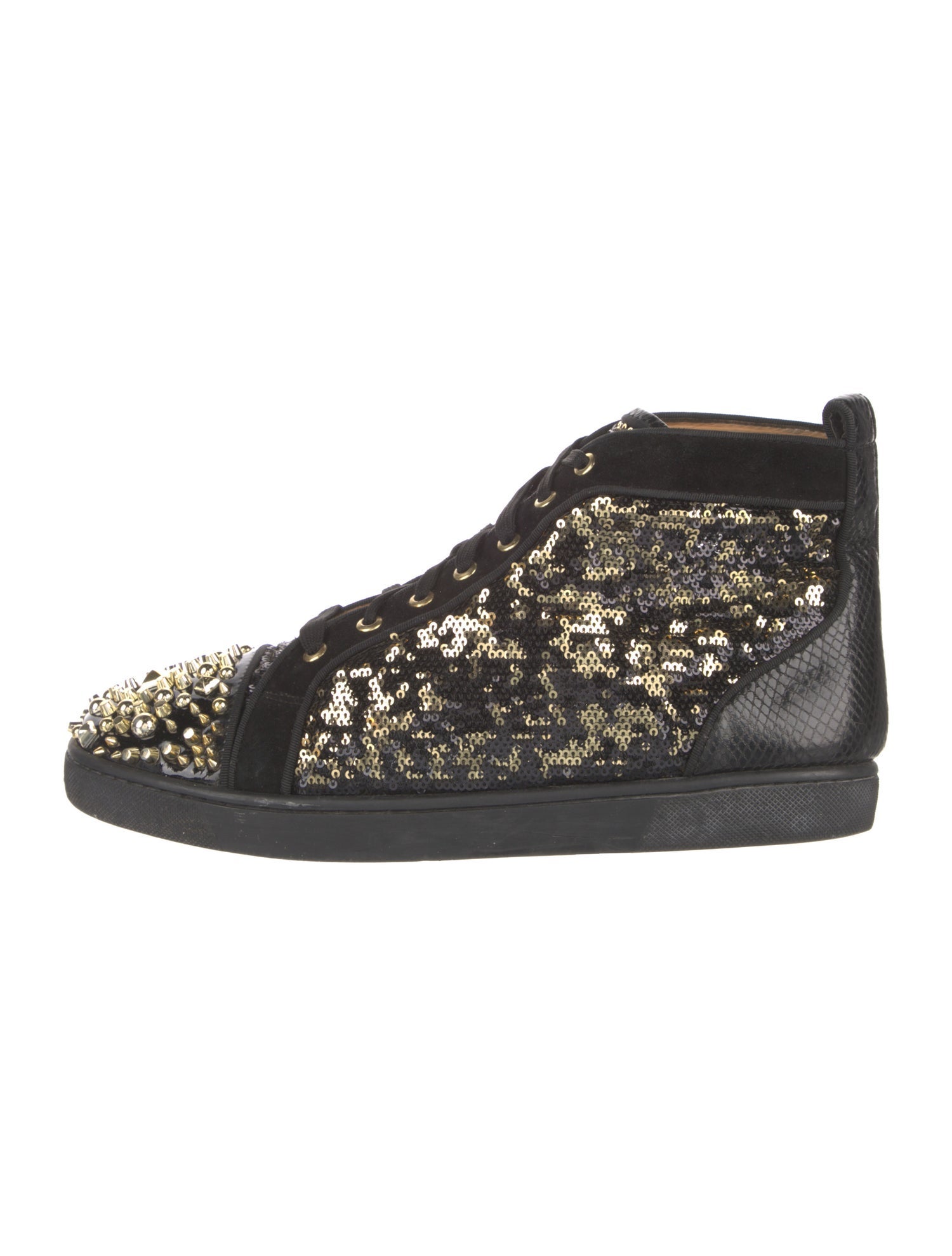 Christian Louboutin Leather Animal Print Sneakers