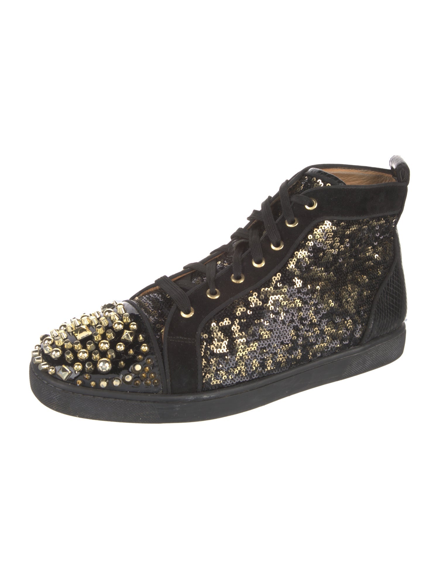 Christian Louboutin Leather Animal Print Sneakers