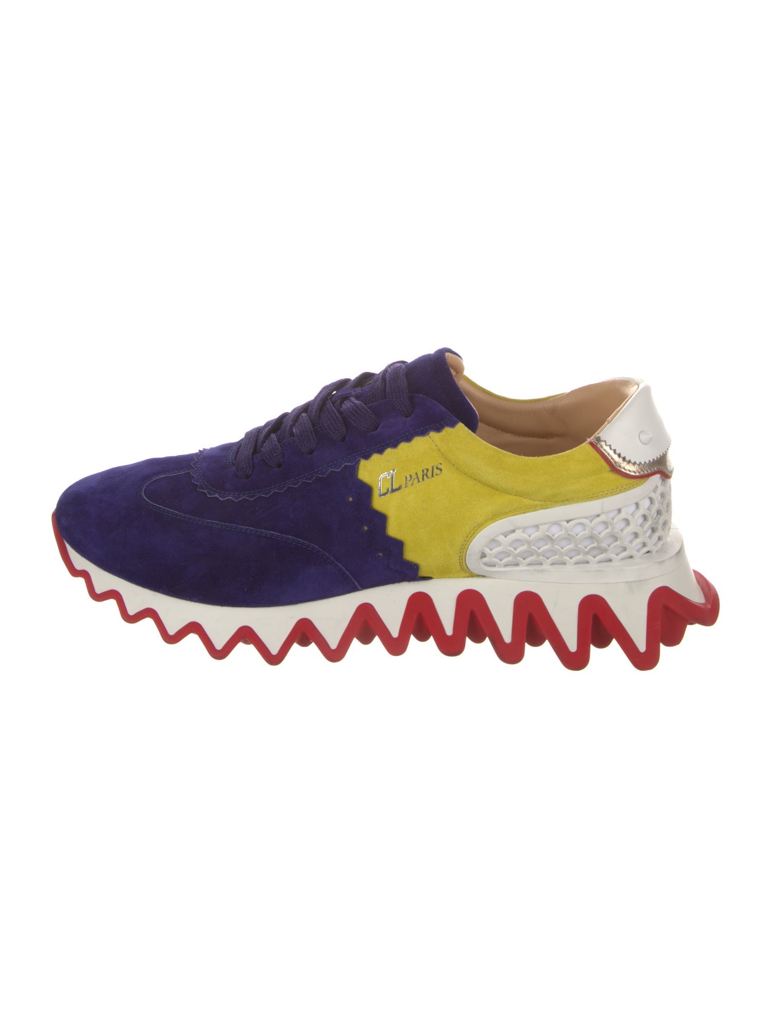 Christian Louboutin Spike Accents Suede Athletic Sneakers