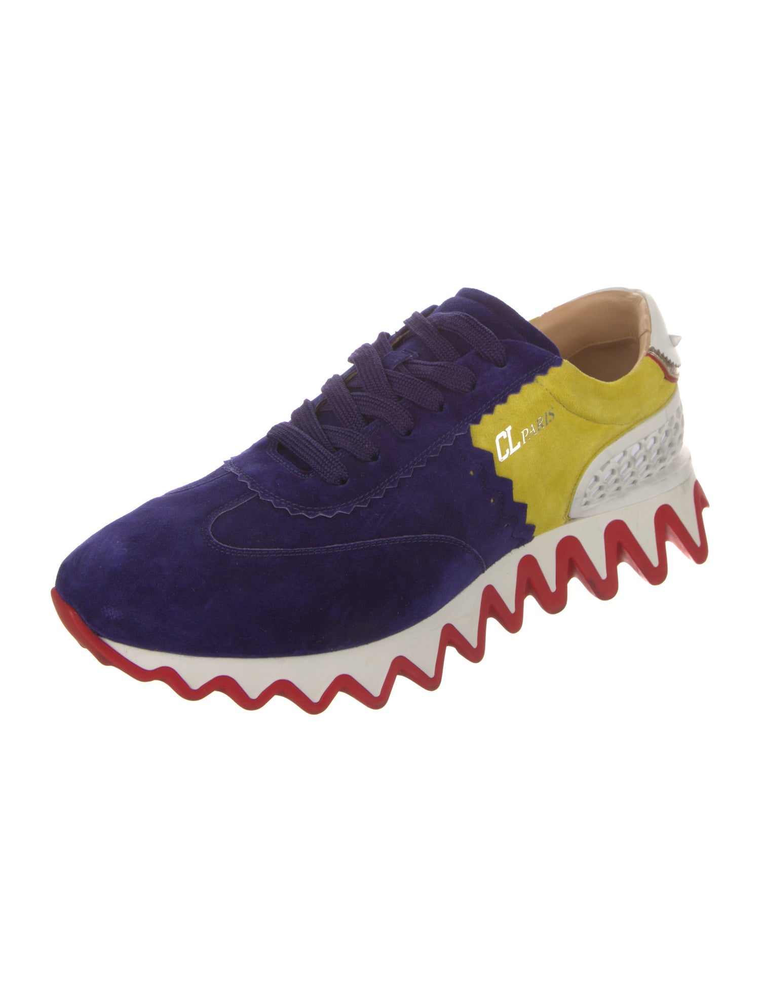 Christian Louboutin Spike Accents Suede Athletic Sneakers