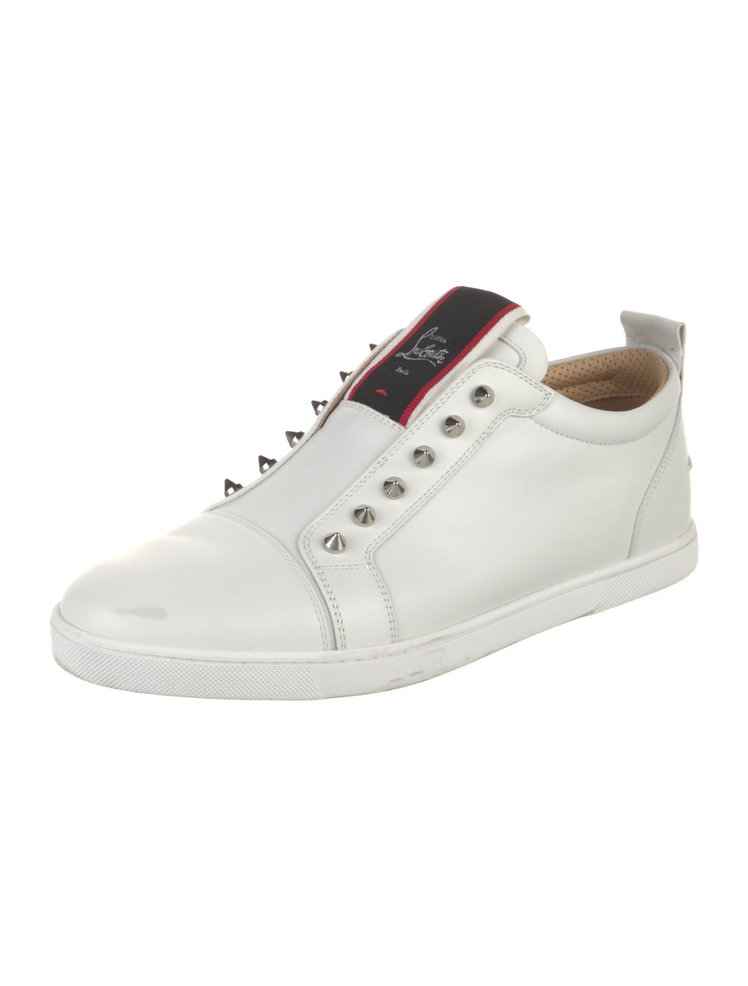 Christian Louboutin Spike Accents Leather Sneakers