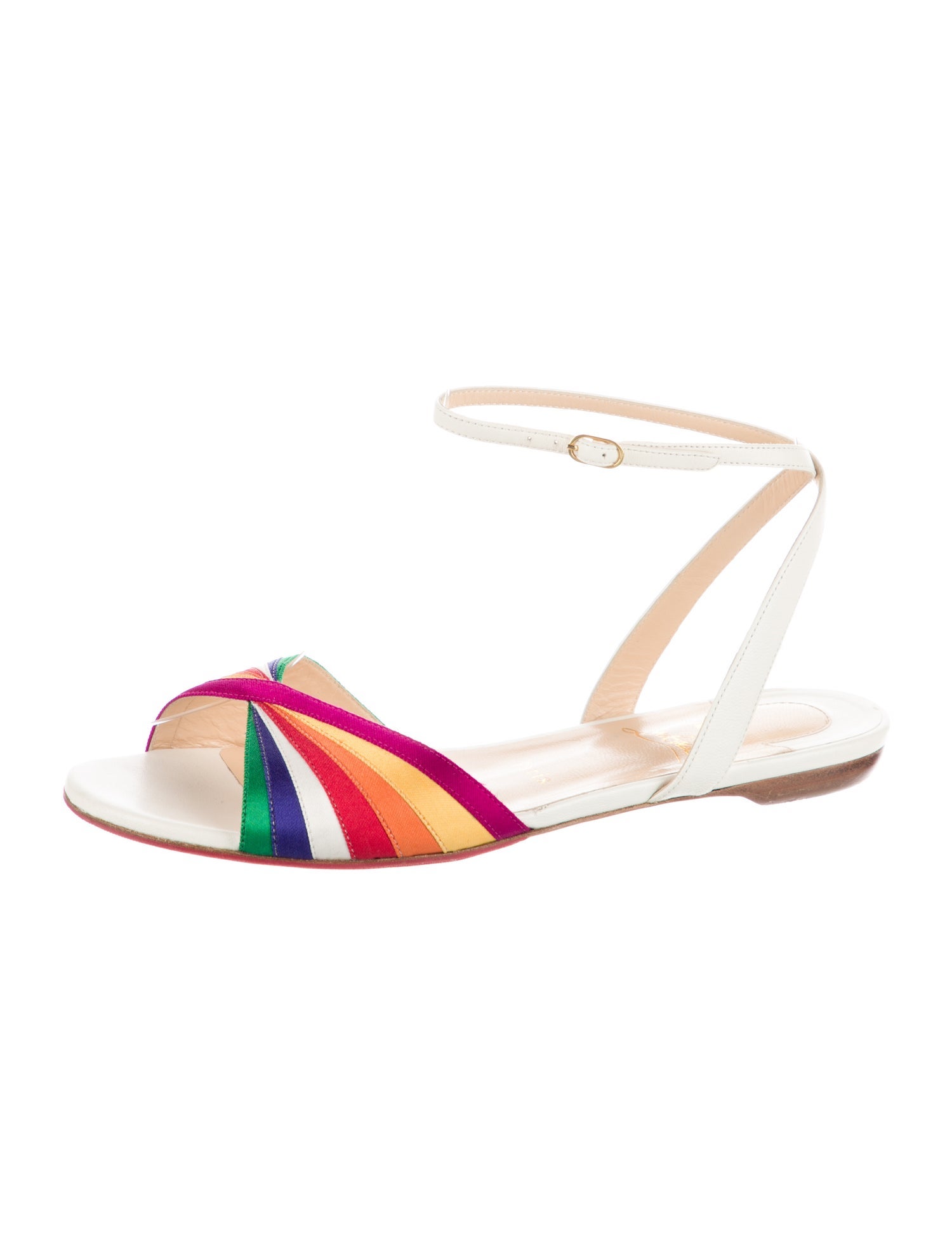 Christian Louboutin Satin Striped Sandals