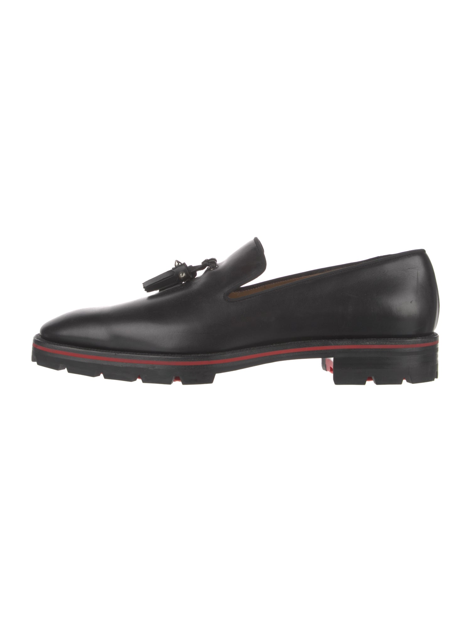Christian Louboutin Spike Accents Leather Loafers