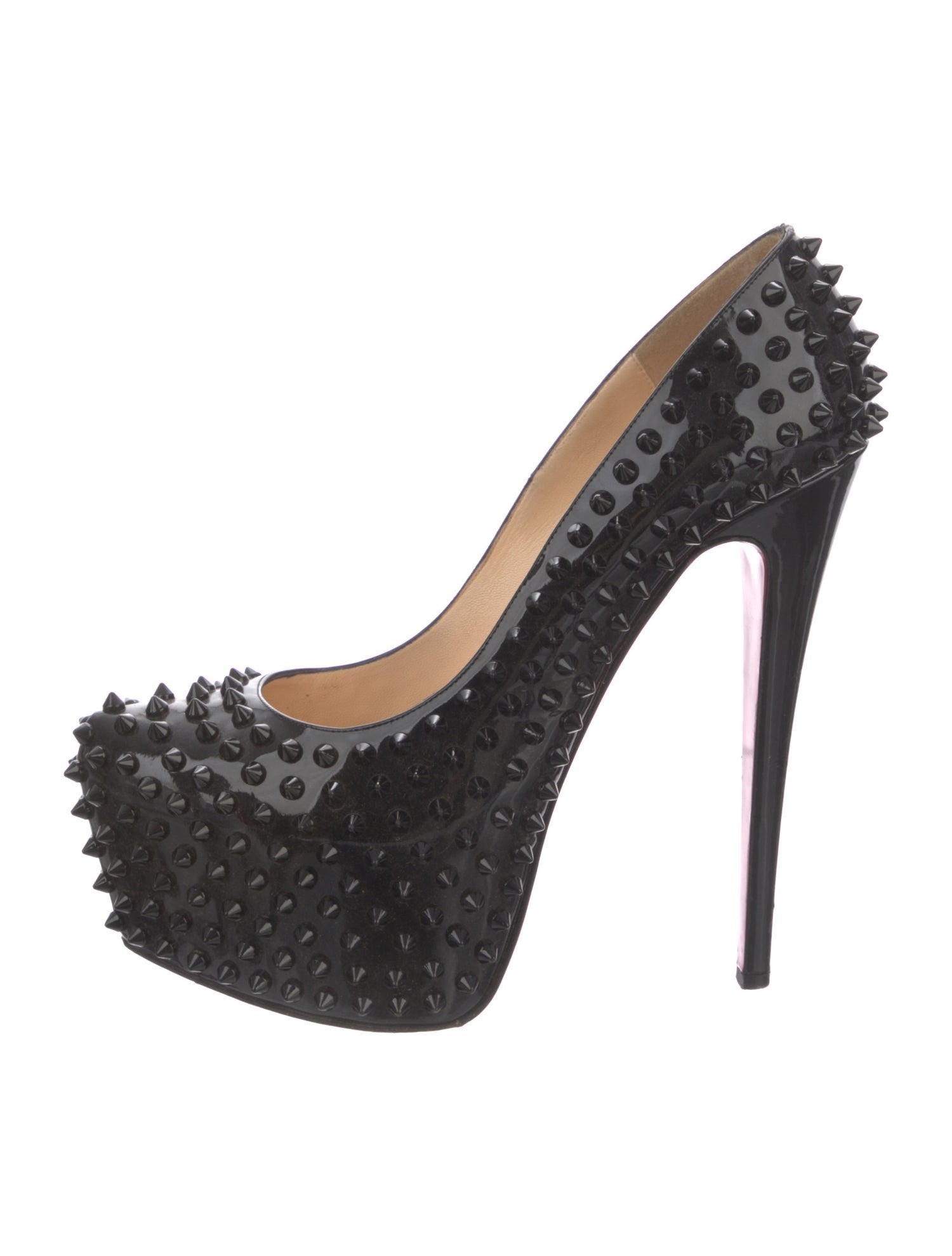 Christian Louboutin Spike Accents Patent Leather Pumps