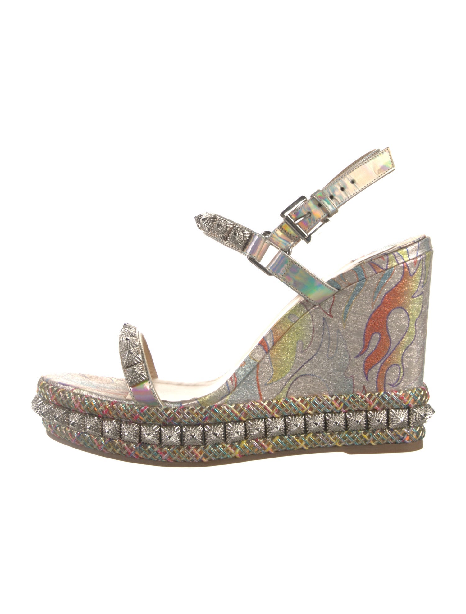 Christian Louboutin Printed Studded Accents Espadrilles