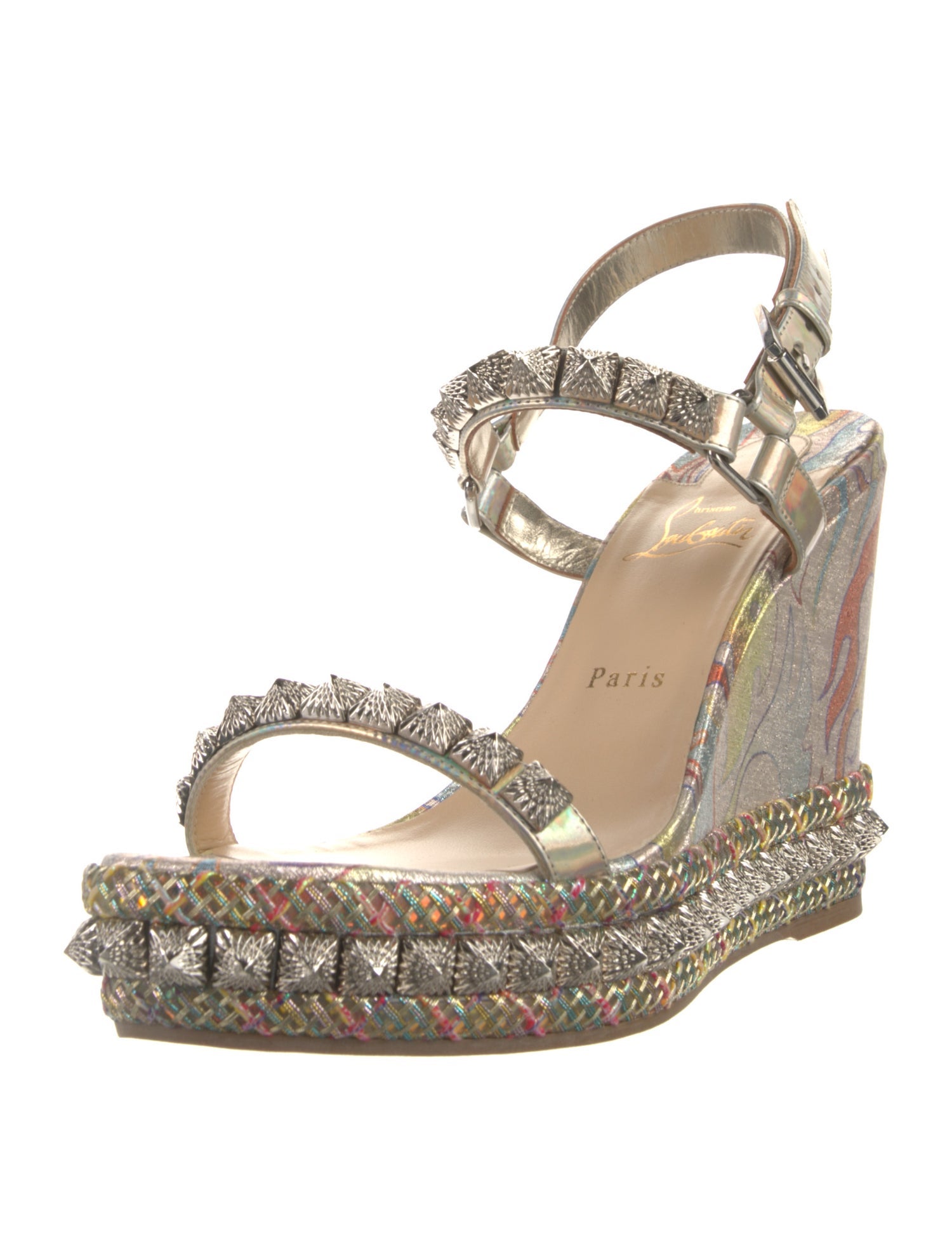 Christian Louboutin Printed Studded Accents Espadrilles