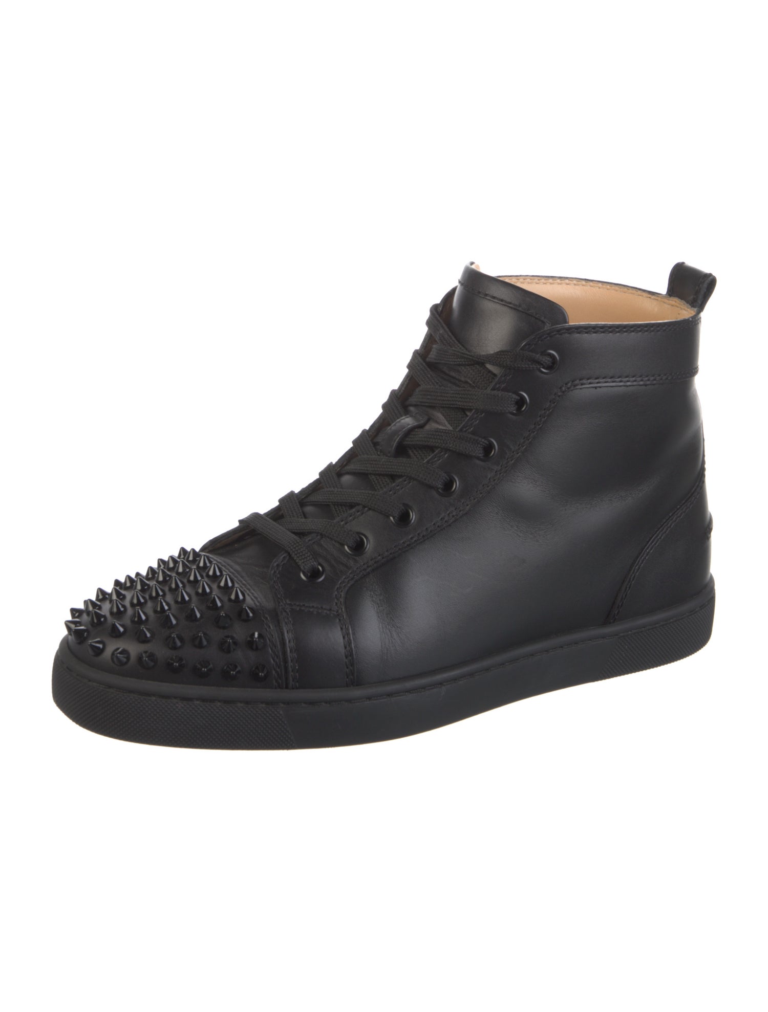 Christian Louboutin Spike Accents Leather Sneakers