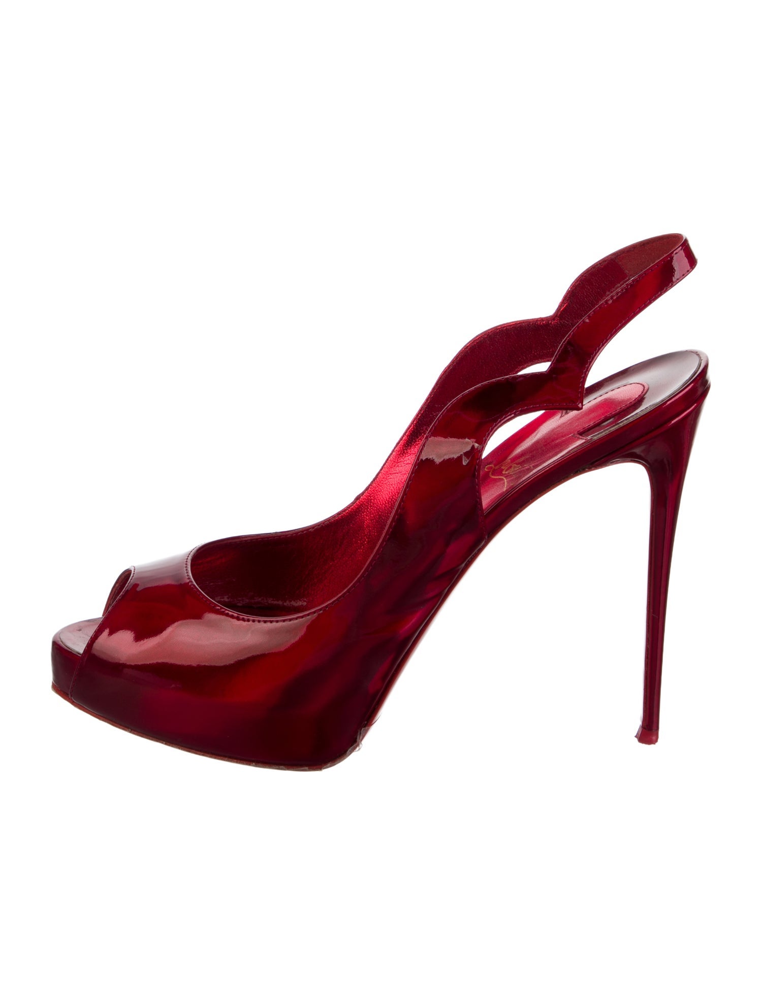 Christian Louboutin Patent Leather Slingback Pumps