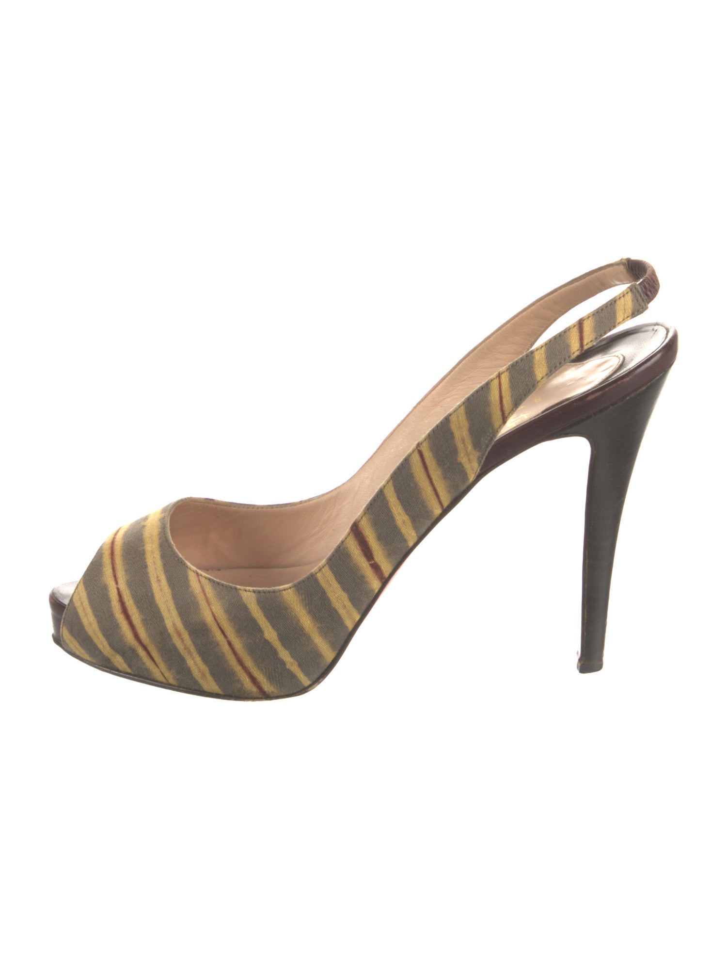 Christian Louboutin Striped Slingback Pumps