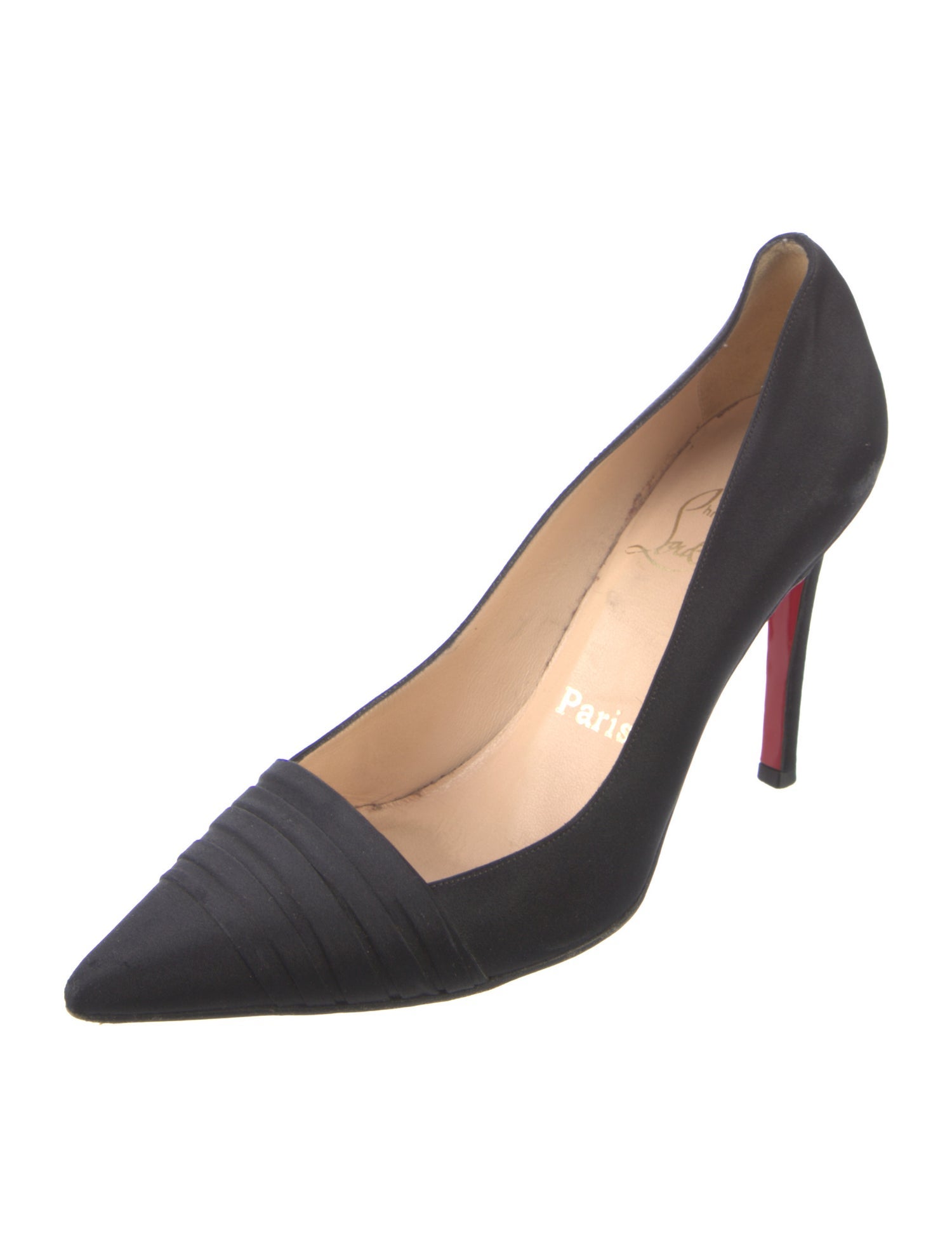 Christian Louboutin Satin Pleated Accents Pumps