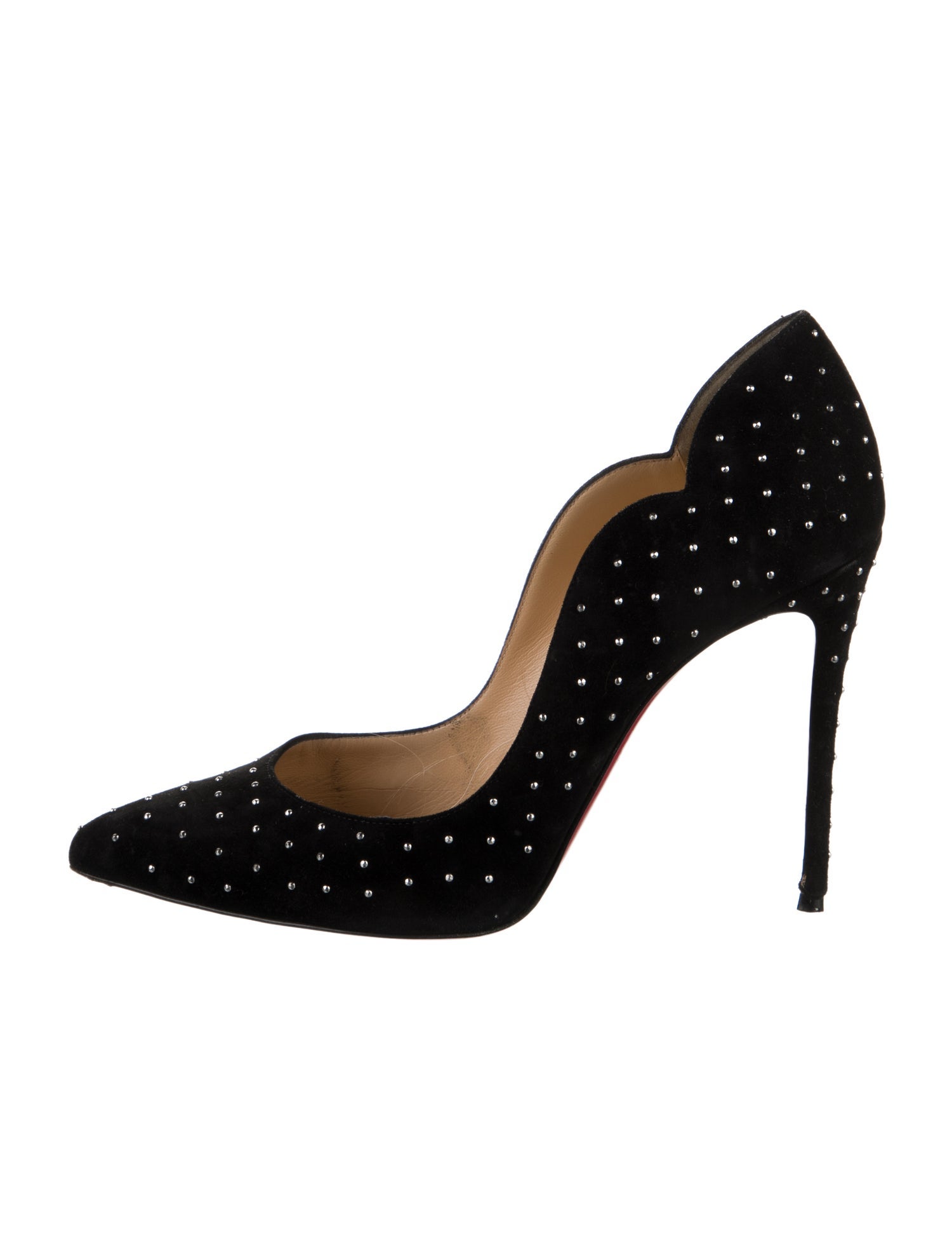 Christian Louboutin Suede Studded Accents Pumps