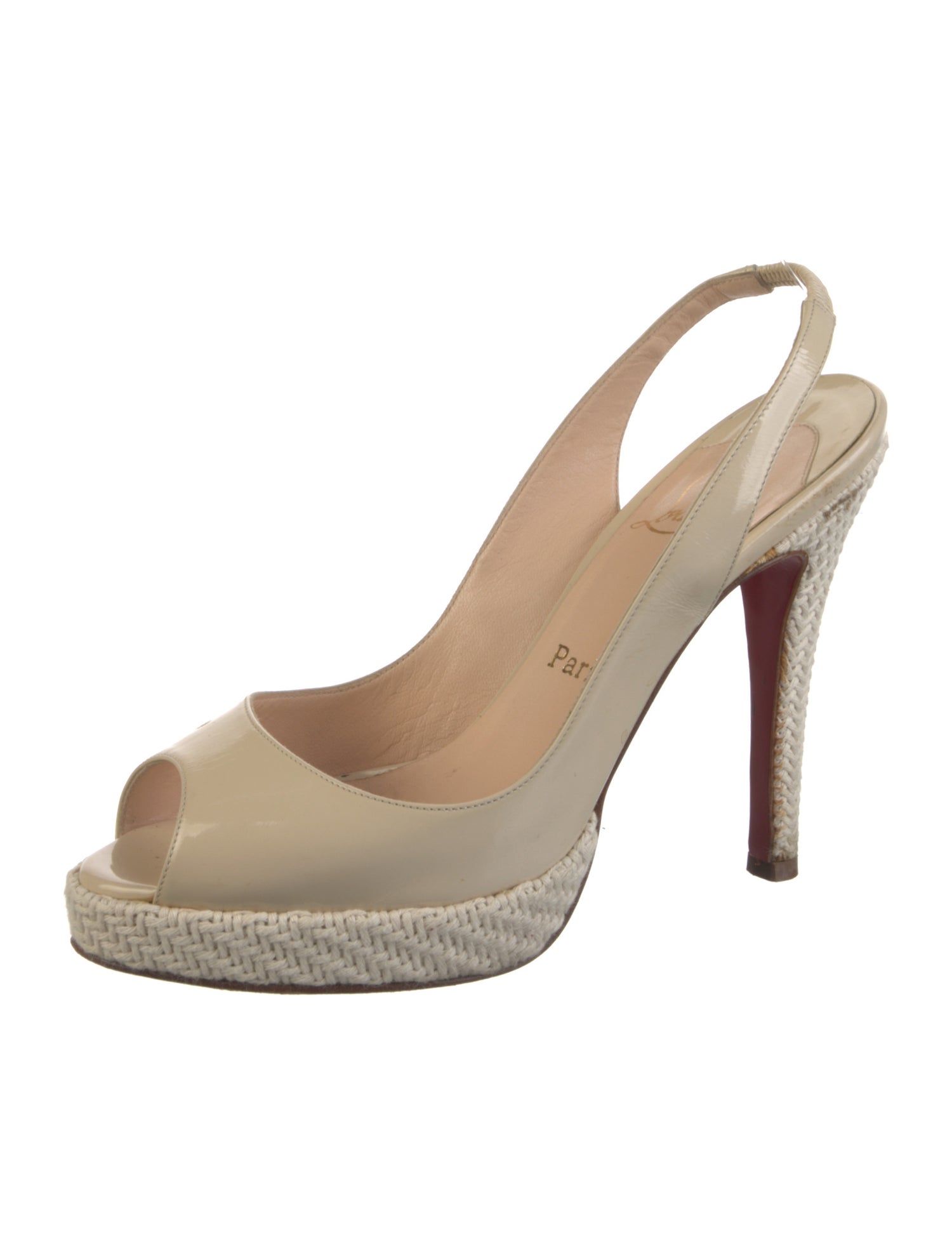 Christian Louboutin Patent Leather Slingback Pumps