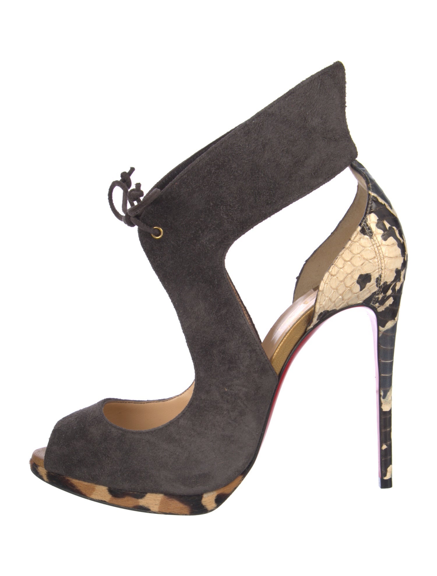 Christian Louboutin Suede Animal Print Pumps