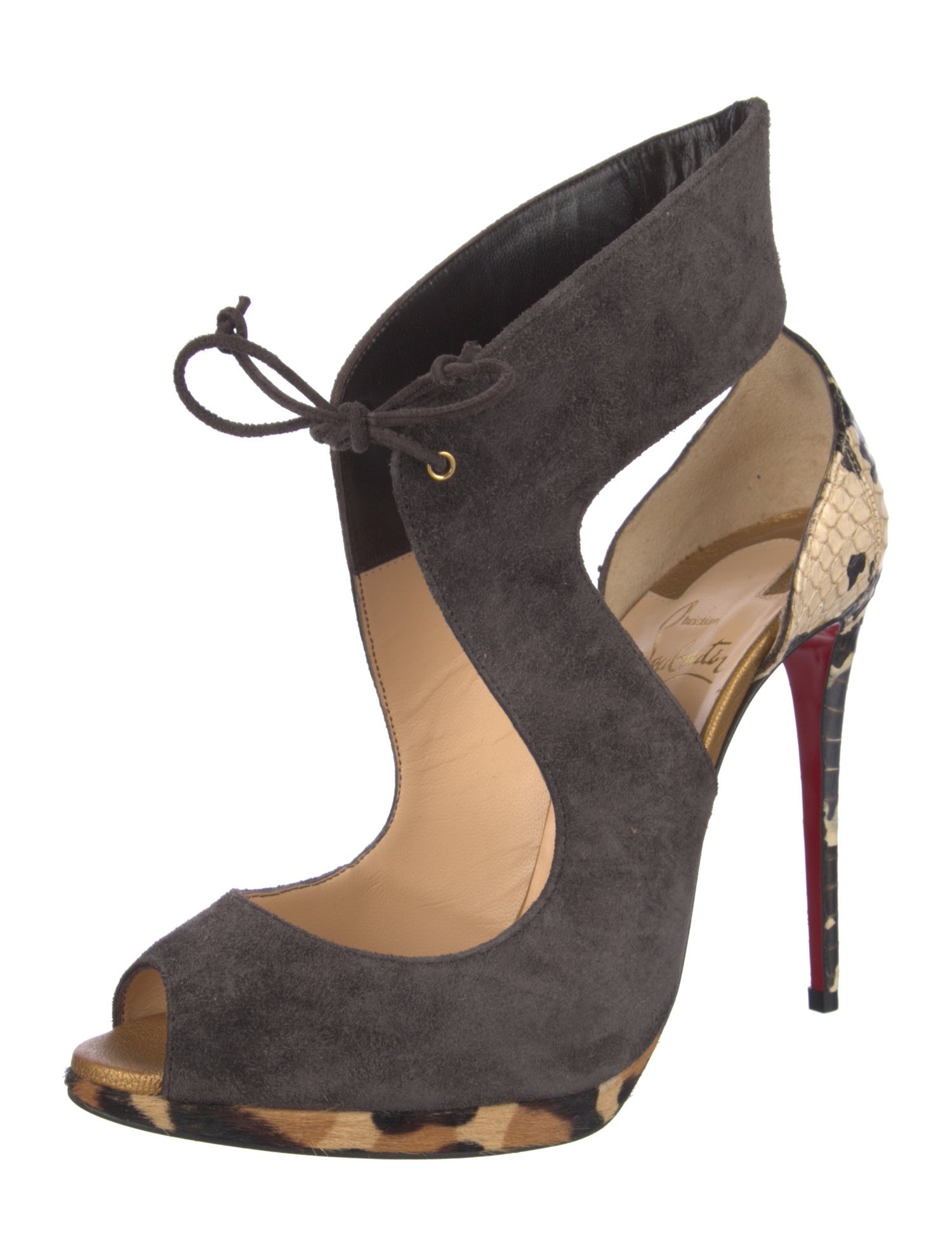 Christian Louboutin Suede Animal Print Pumps