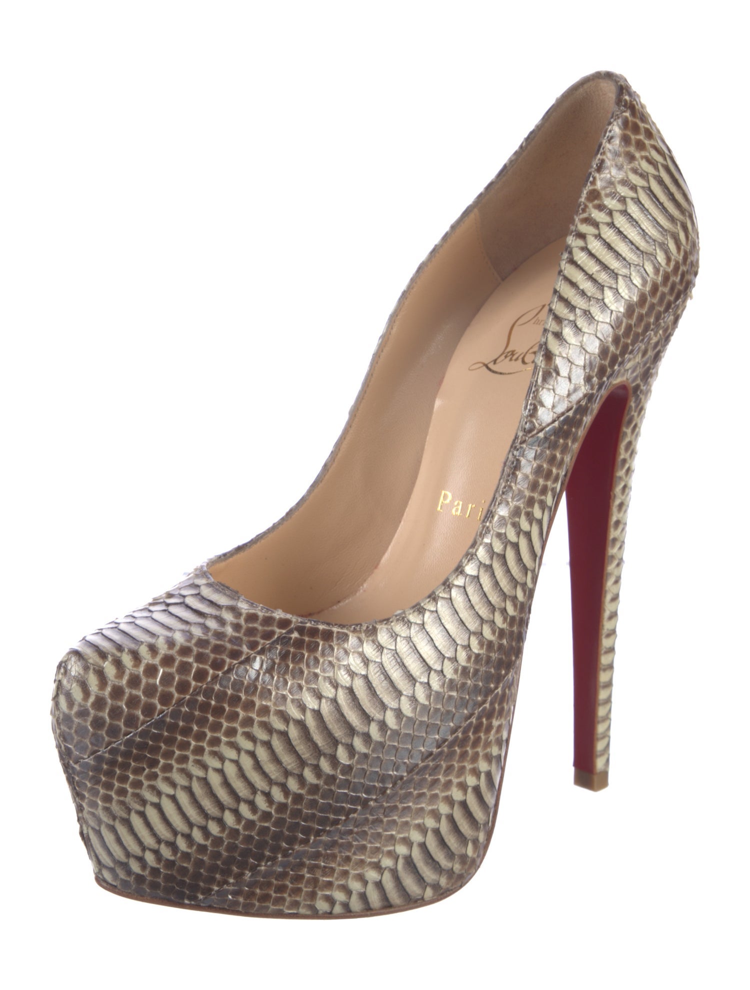 Christian Louboutin Python Animal Print Pumps