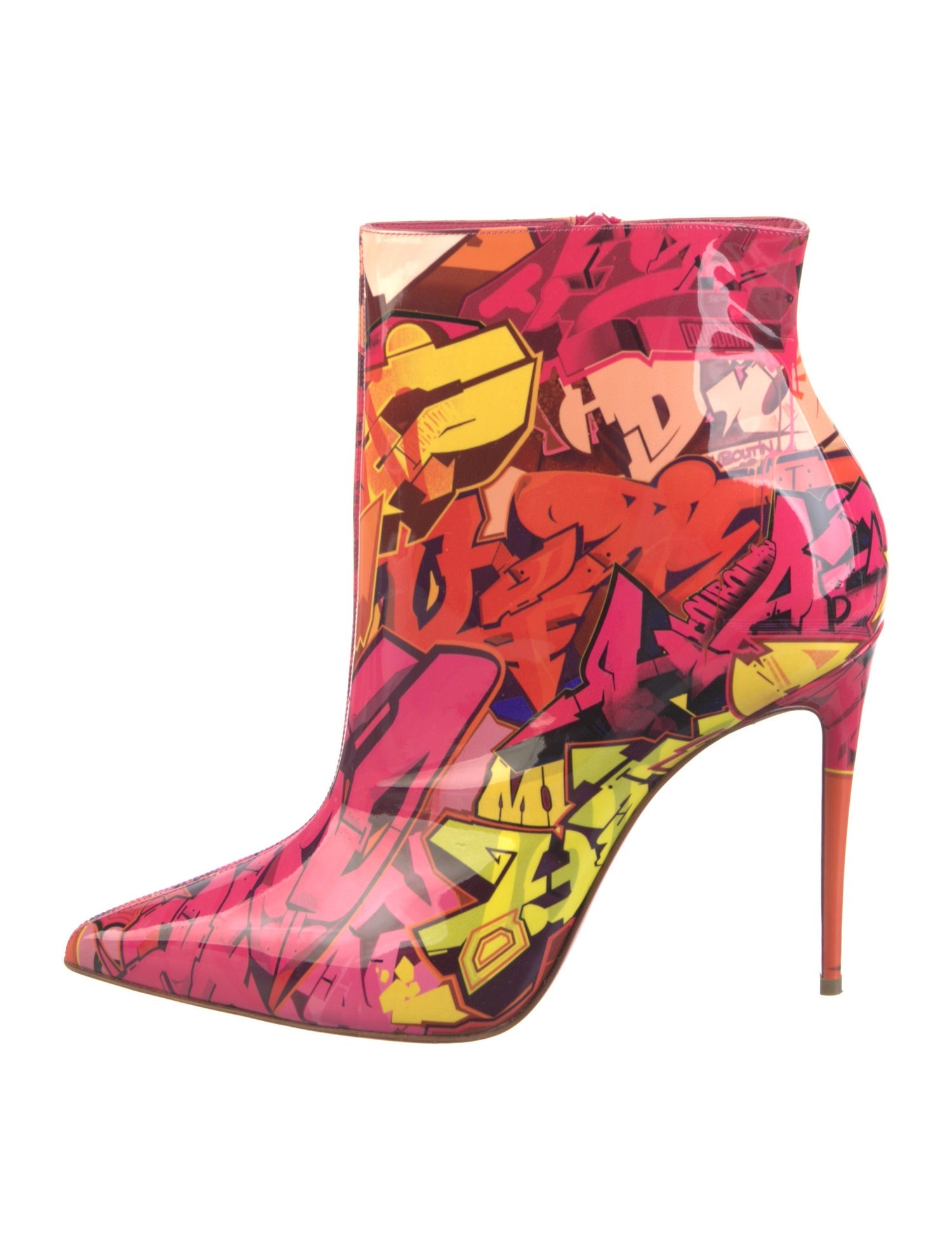 Christian Louboutin Patent Leather Printed Boots