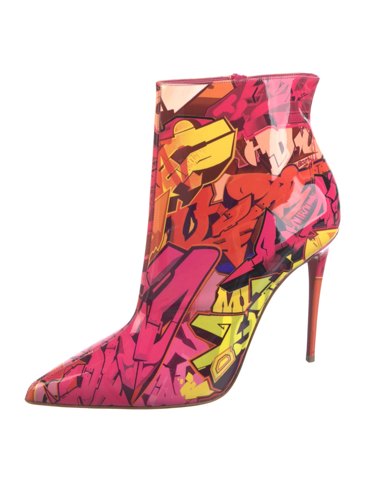 Christian Louboutin Patent Leather Printed Boots