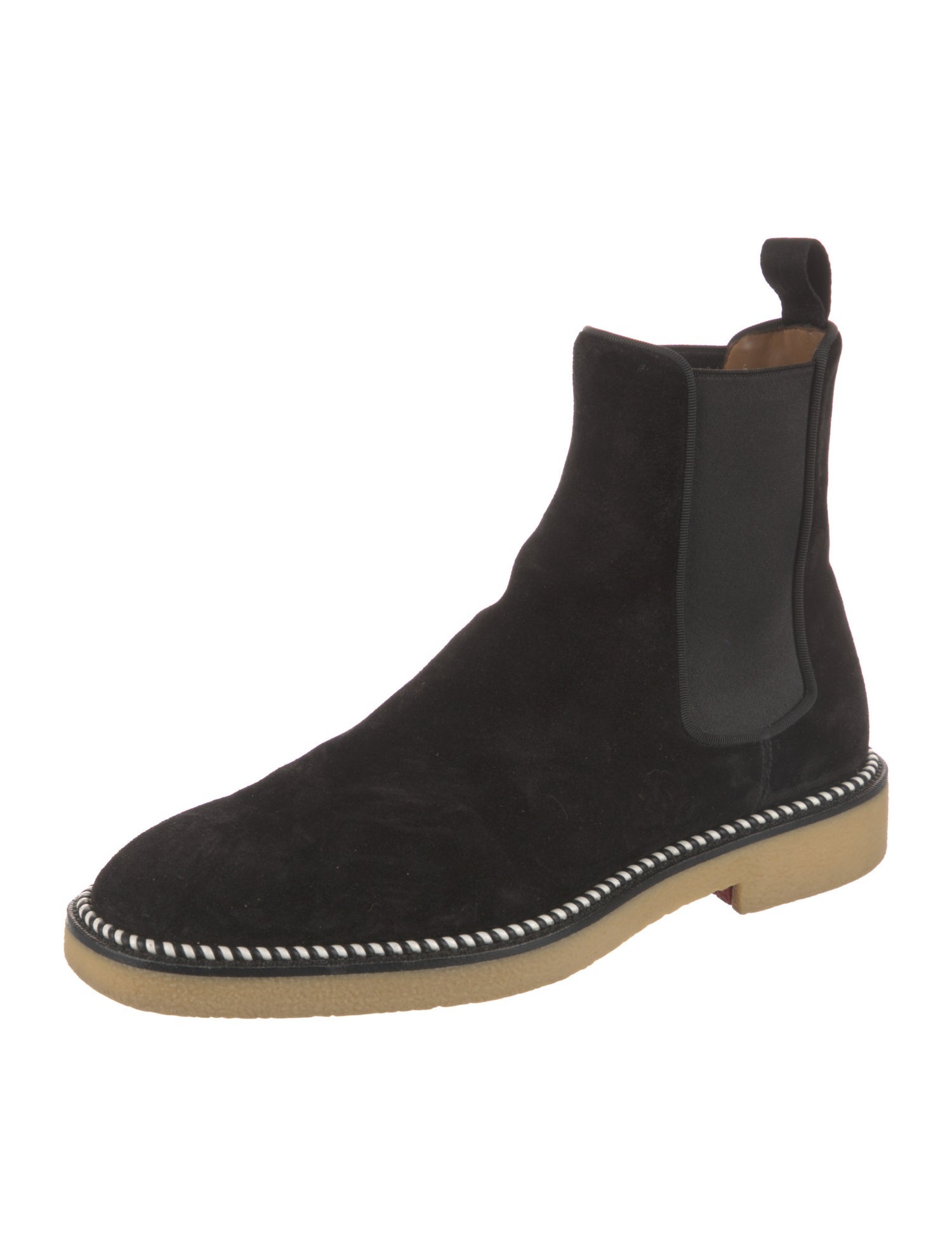 Christian Louboutin Chelsea Crepe Flat Crosta Boot Suede Chelsea Boots