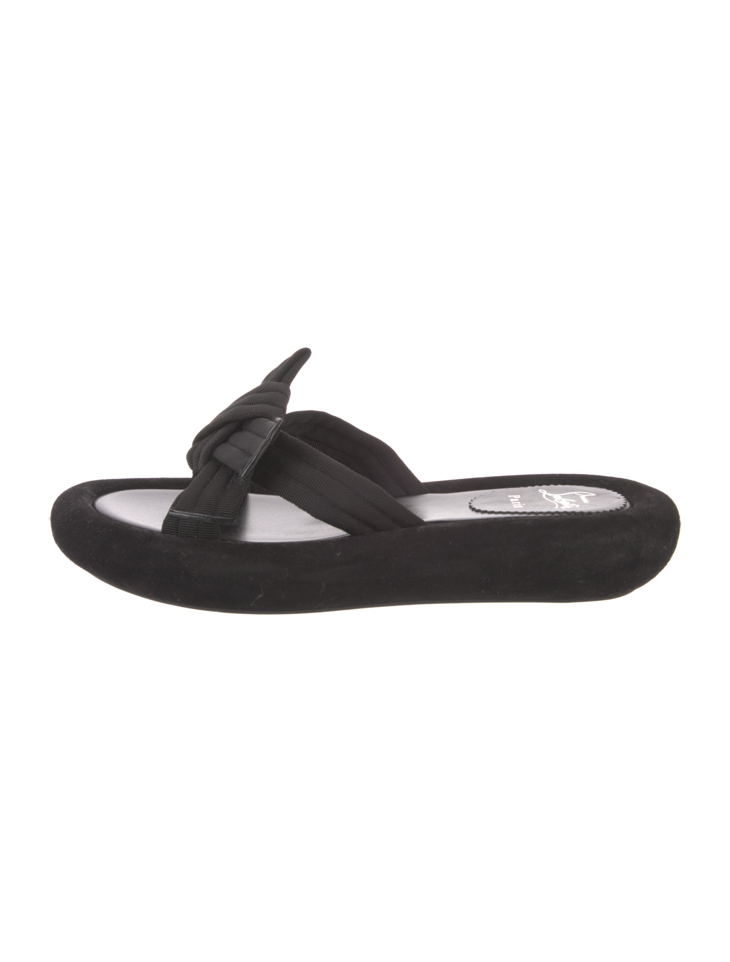 Christian Louboutin Nylon Bow Accents Slides
