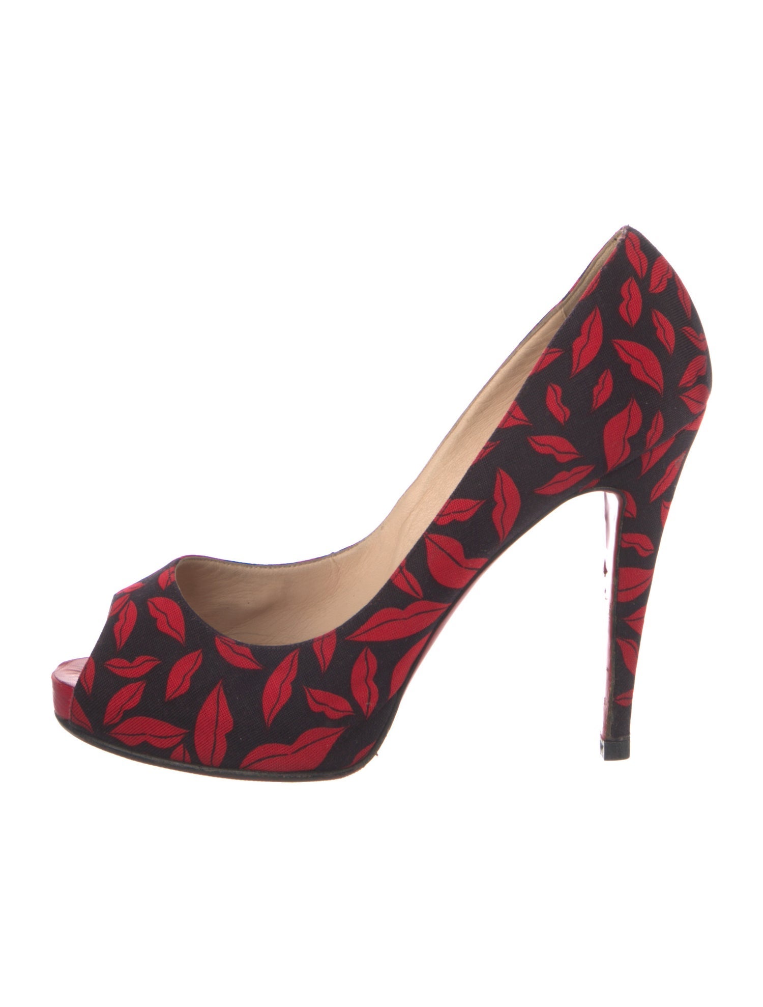 Christian Louboutin Canvas Printed Pumps