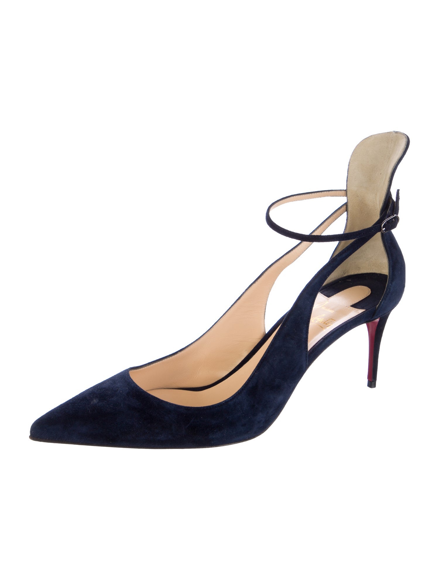 Christian Louboutin Suede Cutout Accent D'Orsay Pumps