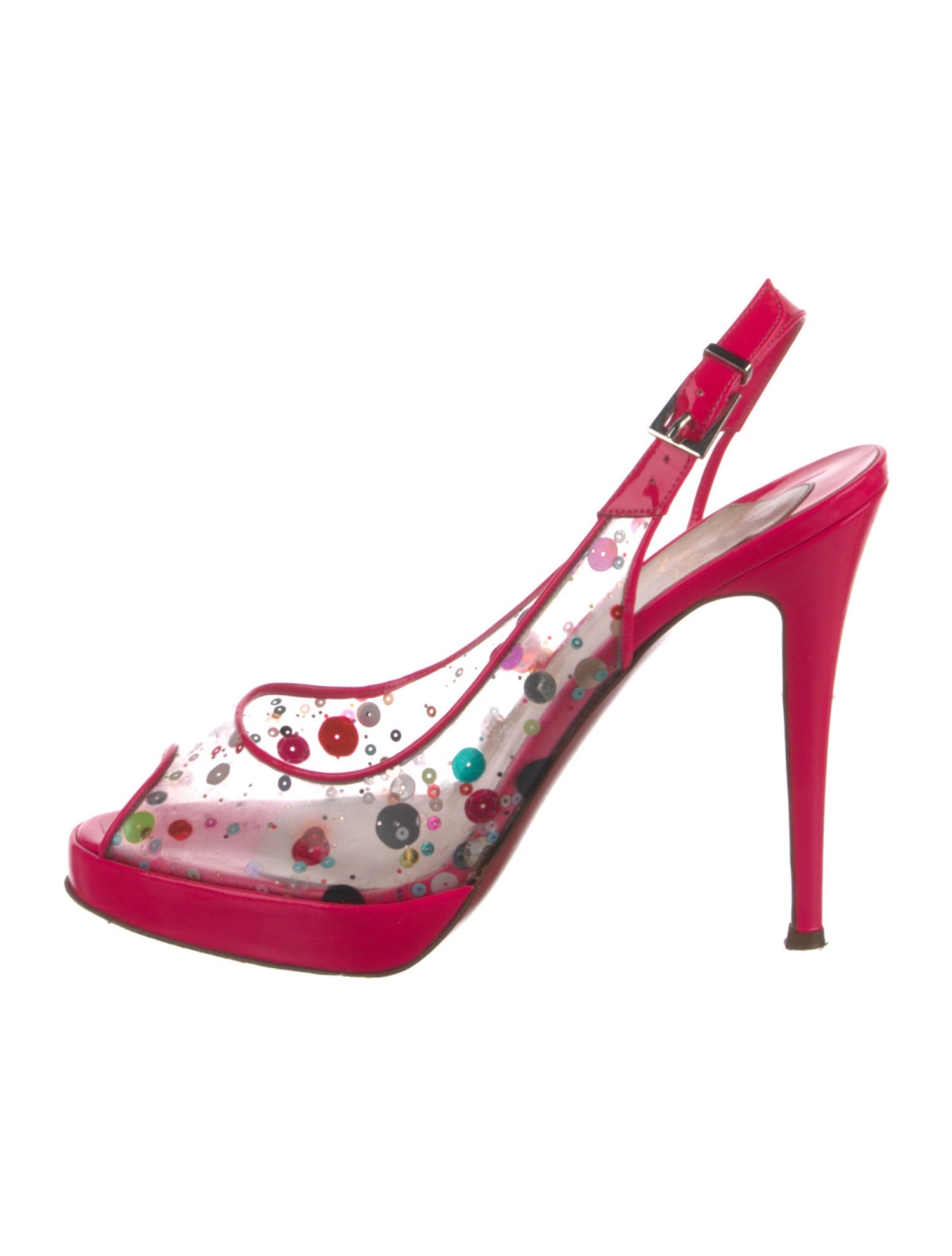 Christian Louboutin PVC Printed Slingback Pumps